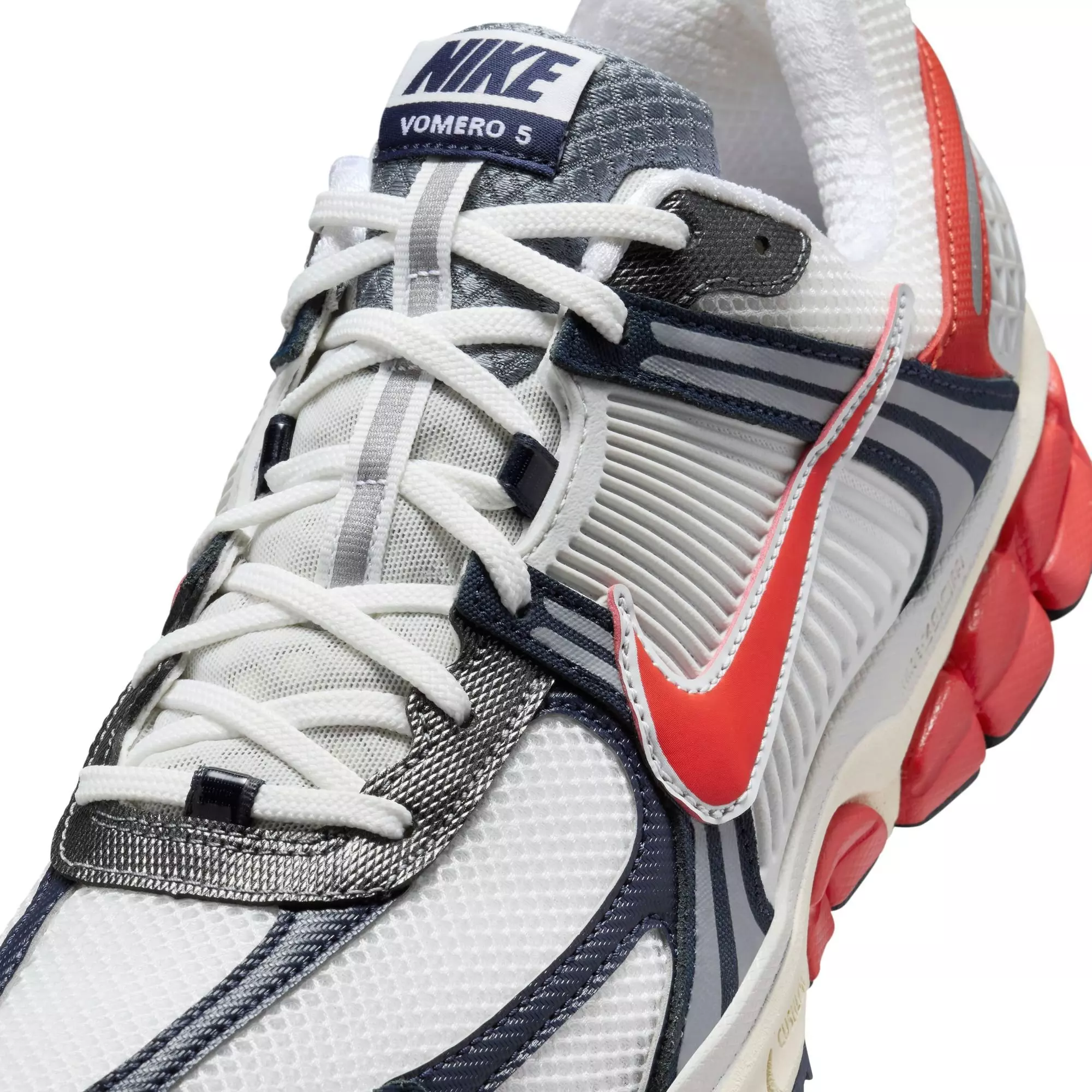 Nike Zoom Vomero 5 "Photon Dust/Picante Red/Summit White" Men's Shoe - WHITE/NAVY/RED