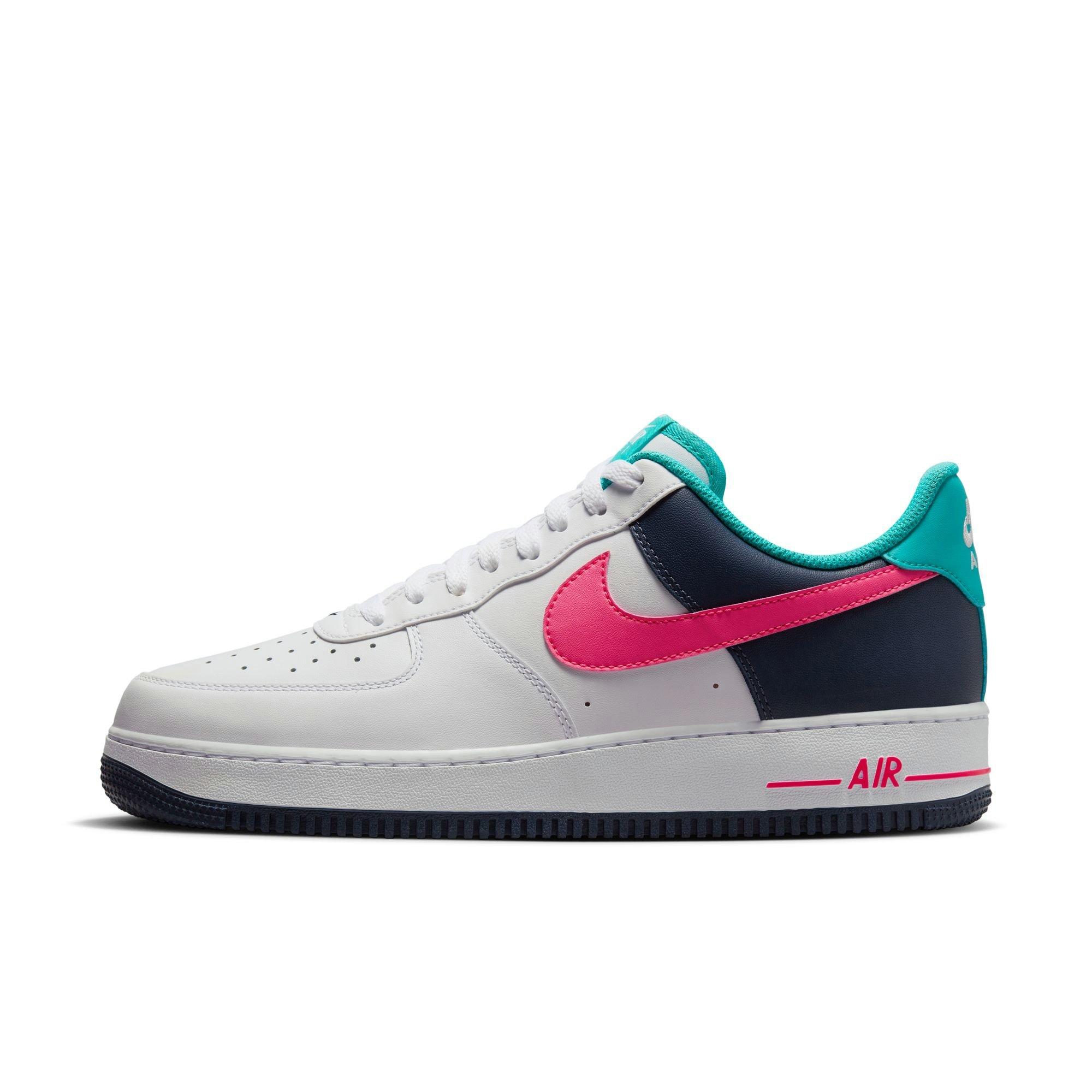 Nike Air Force 1 '07 "Racer Pink/Thunder Blue" Men's Shoe - WHITE/RACER PINK/THUNDER BLUE Thumbnail View 6