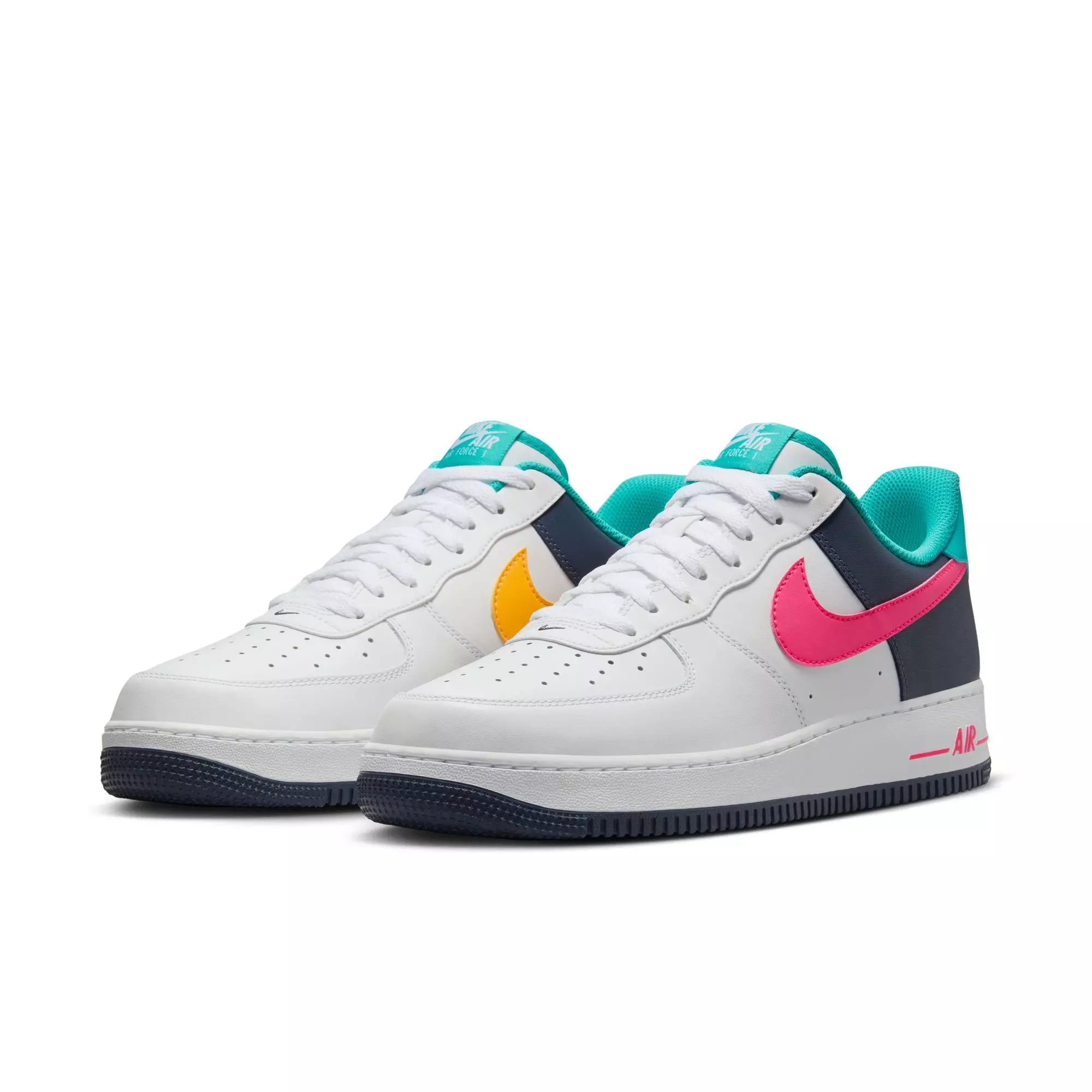 Nike Air Force 1 '07 "Racer Pink/Thunder Blue" Men's Shoe - WHITE/RACER PINK/THUNDER BLUE