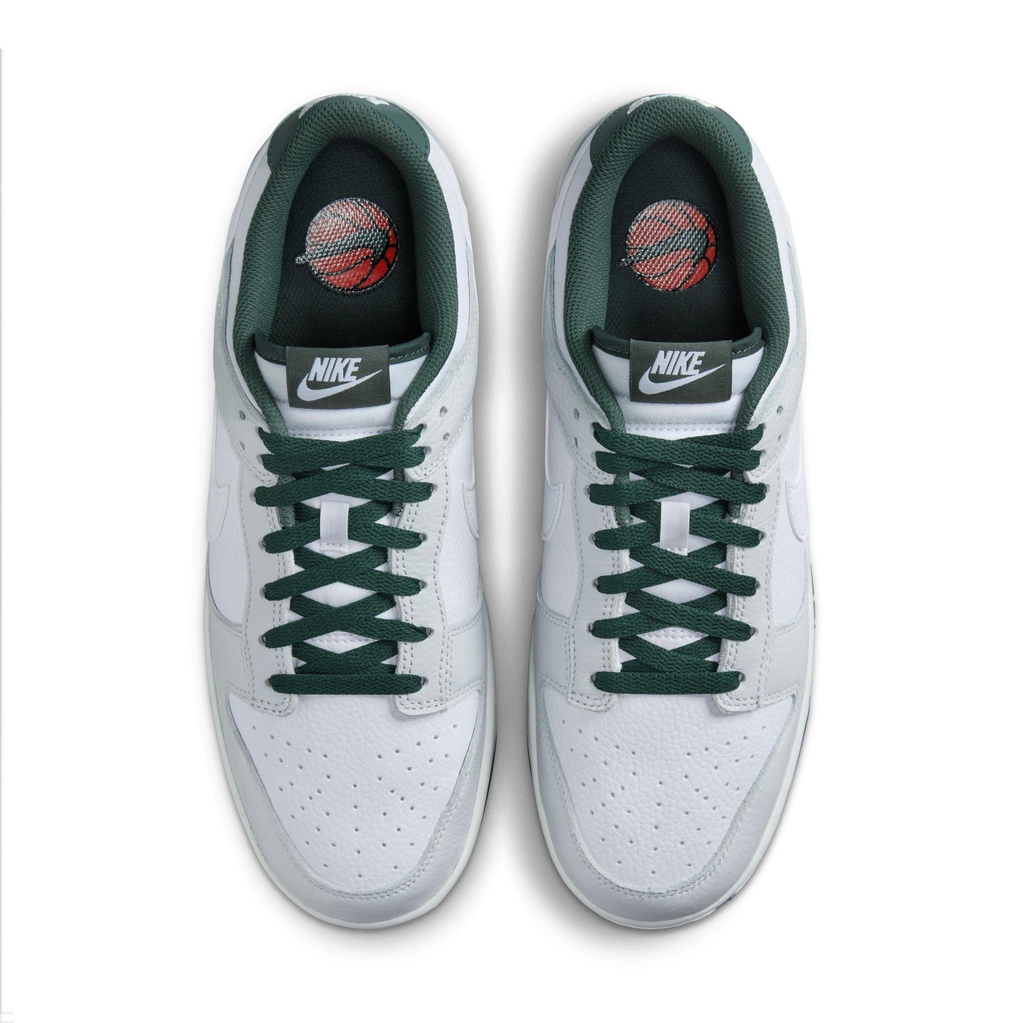 Nike Dunk Low Retro "Photon Dust/White/Vintage Green" Men's Shoe - WHITE/GREEN Thumbnail View 6