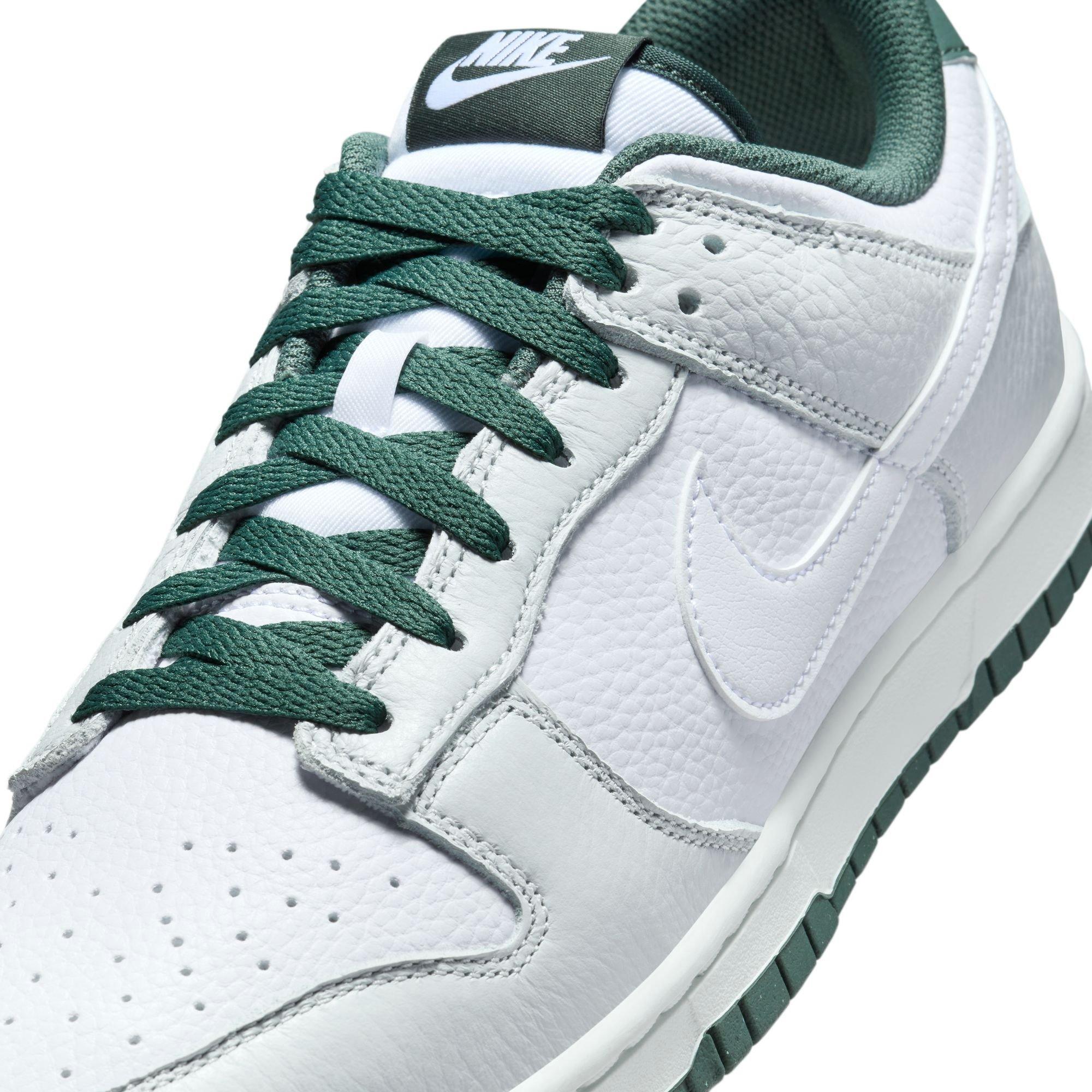 Nike Dunk Low Retro "Photon Dust/White/Vintage Green" Men's Shoe - WHITE/GREEN Thumbnail View 10