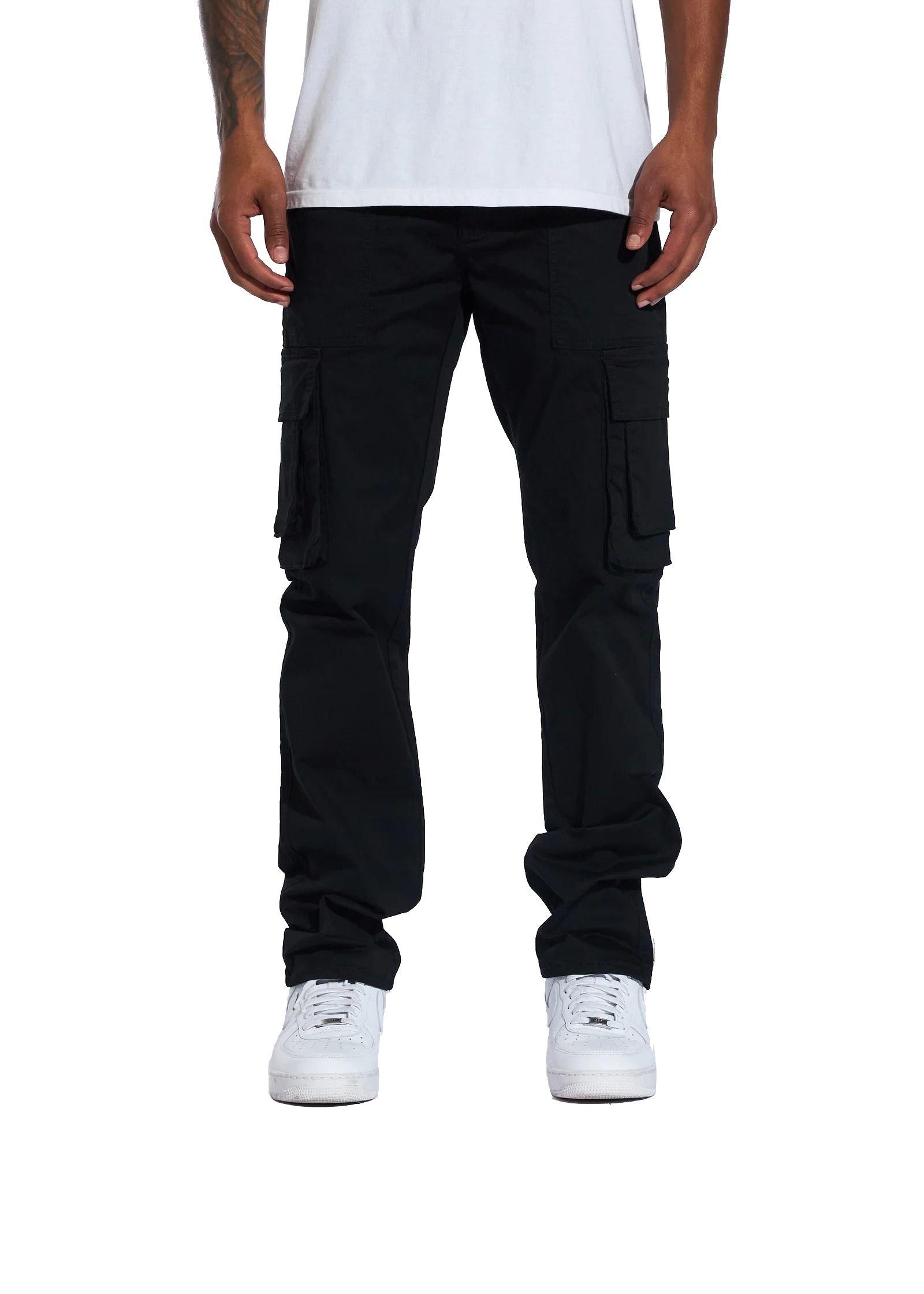 Crysp Denim Men's Allen Cargo Pants - Black - BLACK Thumbnail View 1