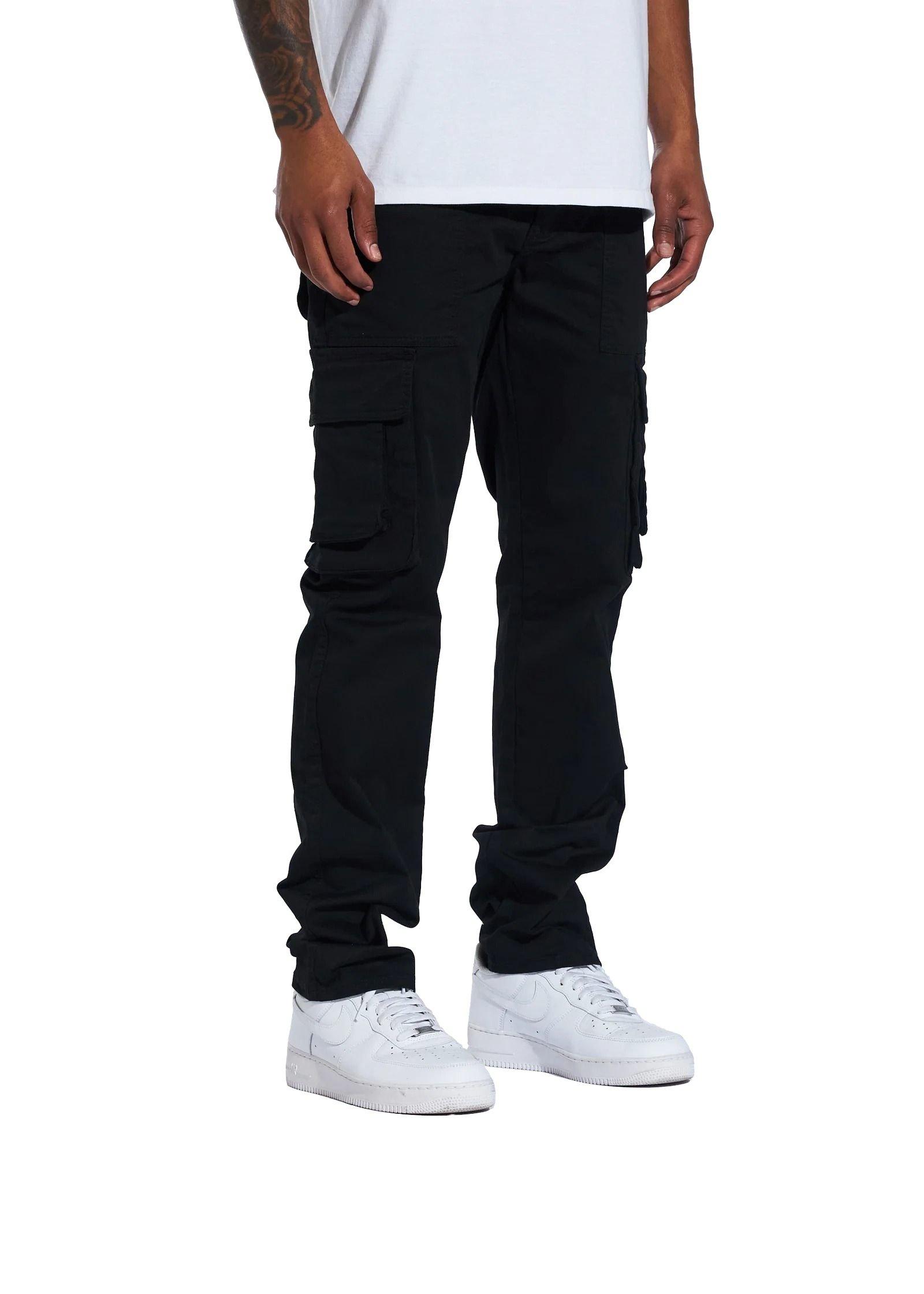 Crysp Denim Men's Allen Cargo Pants - Black - BLACK Thumbnail View 3