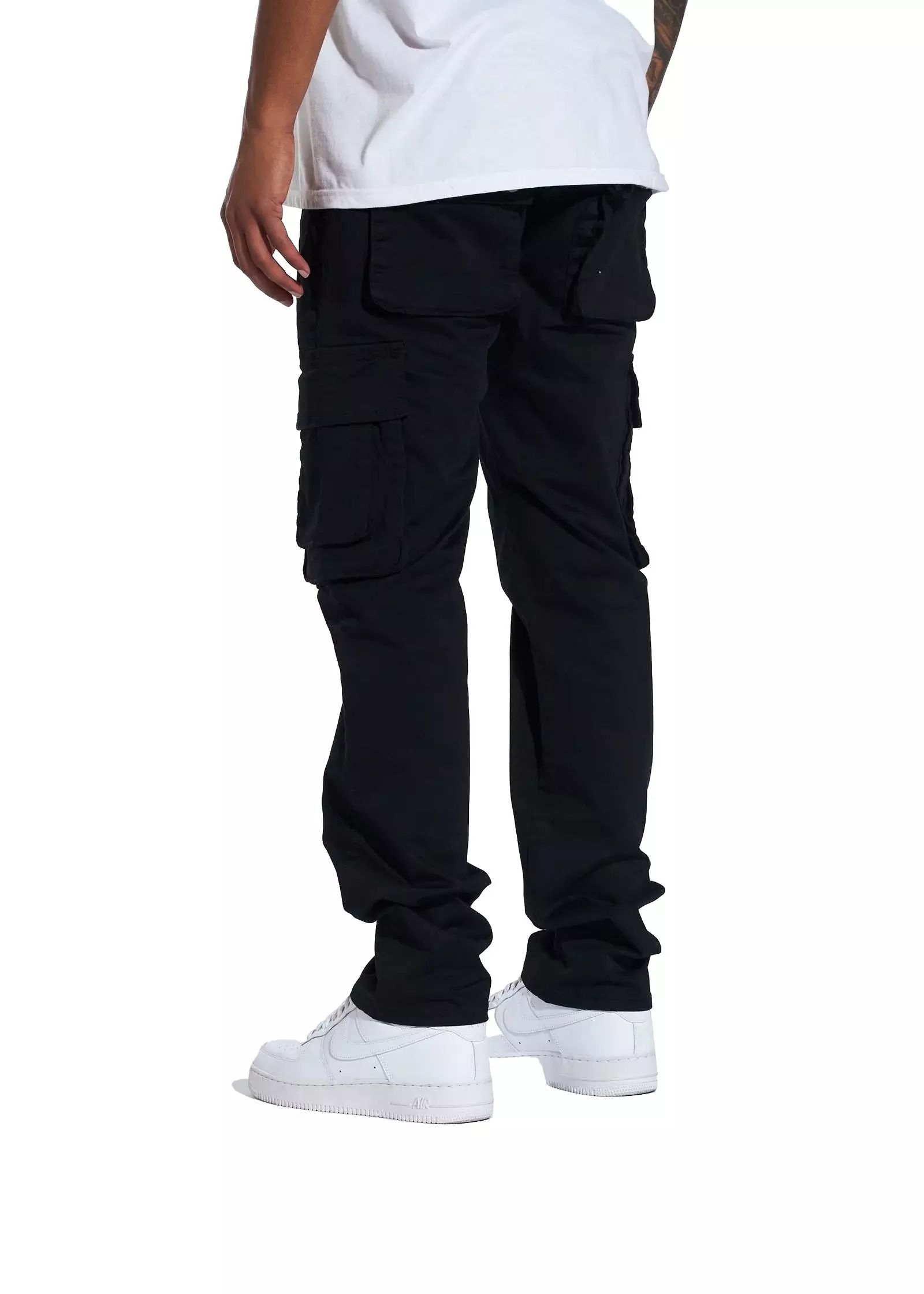 Crysp Denim Men's Allen Cargo Pants - Black - BLACK