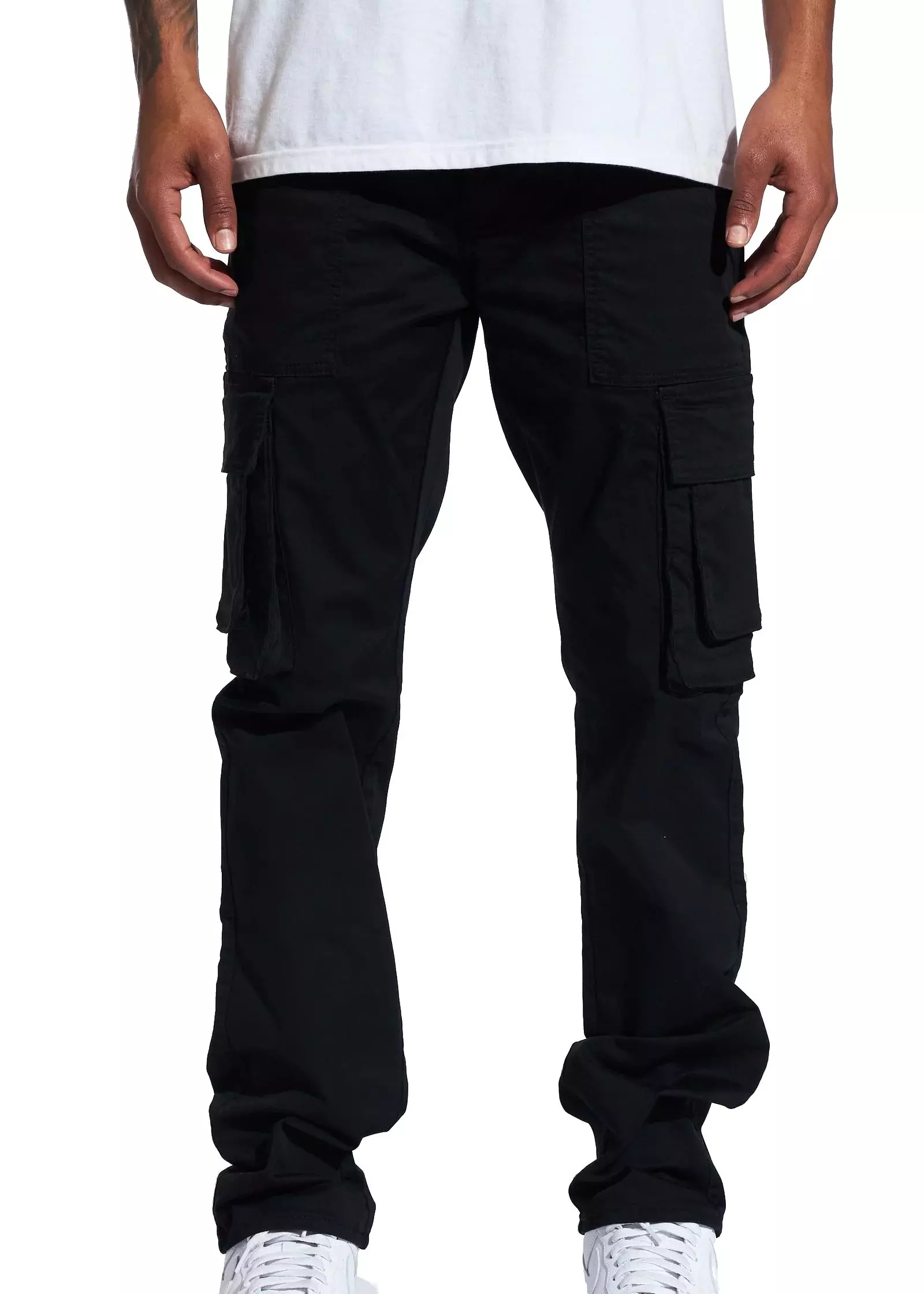 Crysp Denim Men's Allen Cargo Pants - Black - BLACK