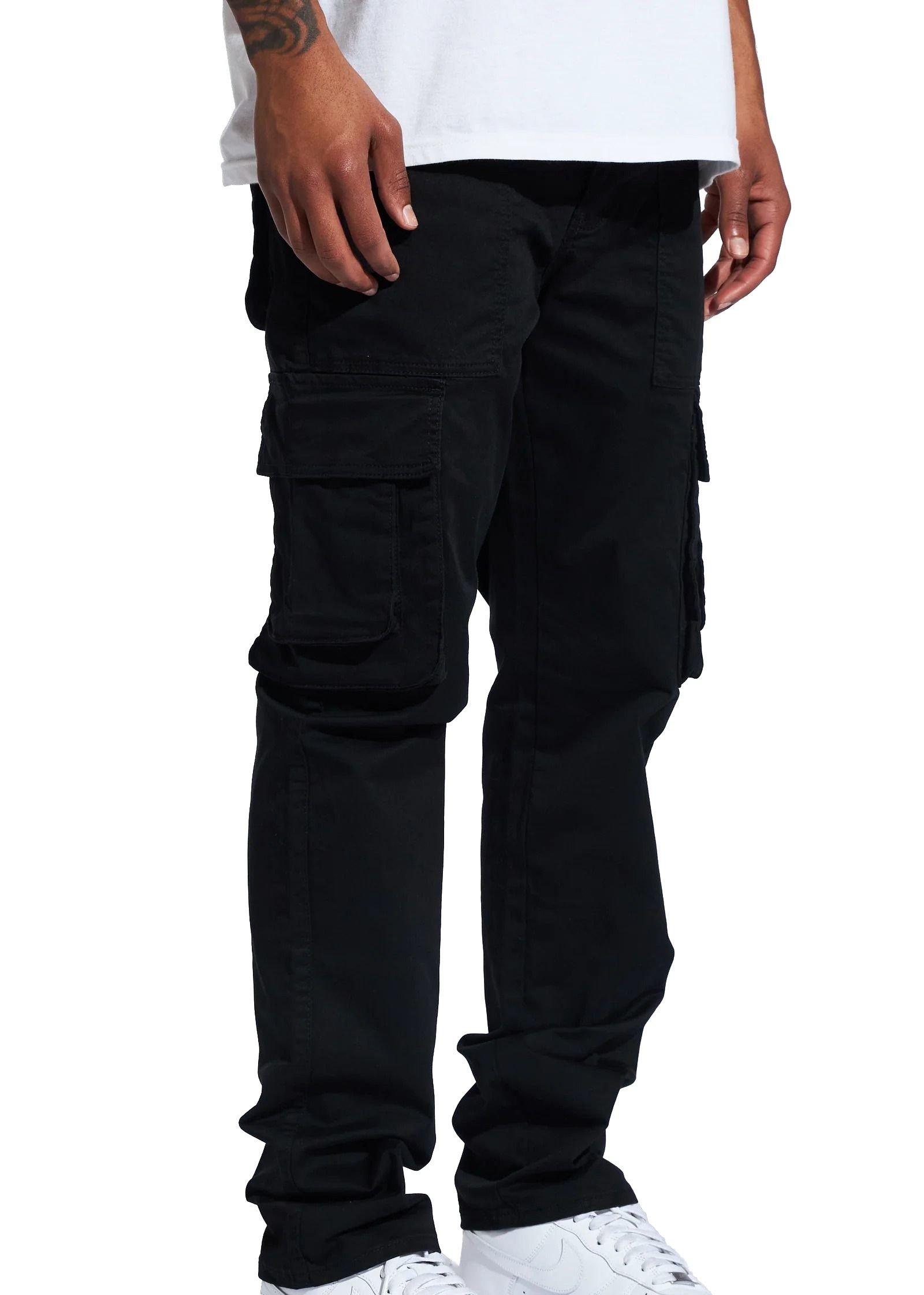 Crysp Denim Men's Allen Cargo Pants - Black - BLACK Thumbnail View 6