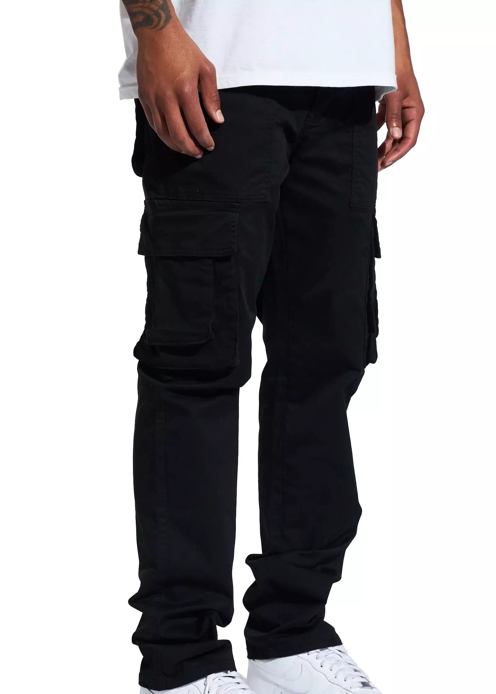 Crysp Denim Men's Allen Cargo Pants - Black - BLACK