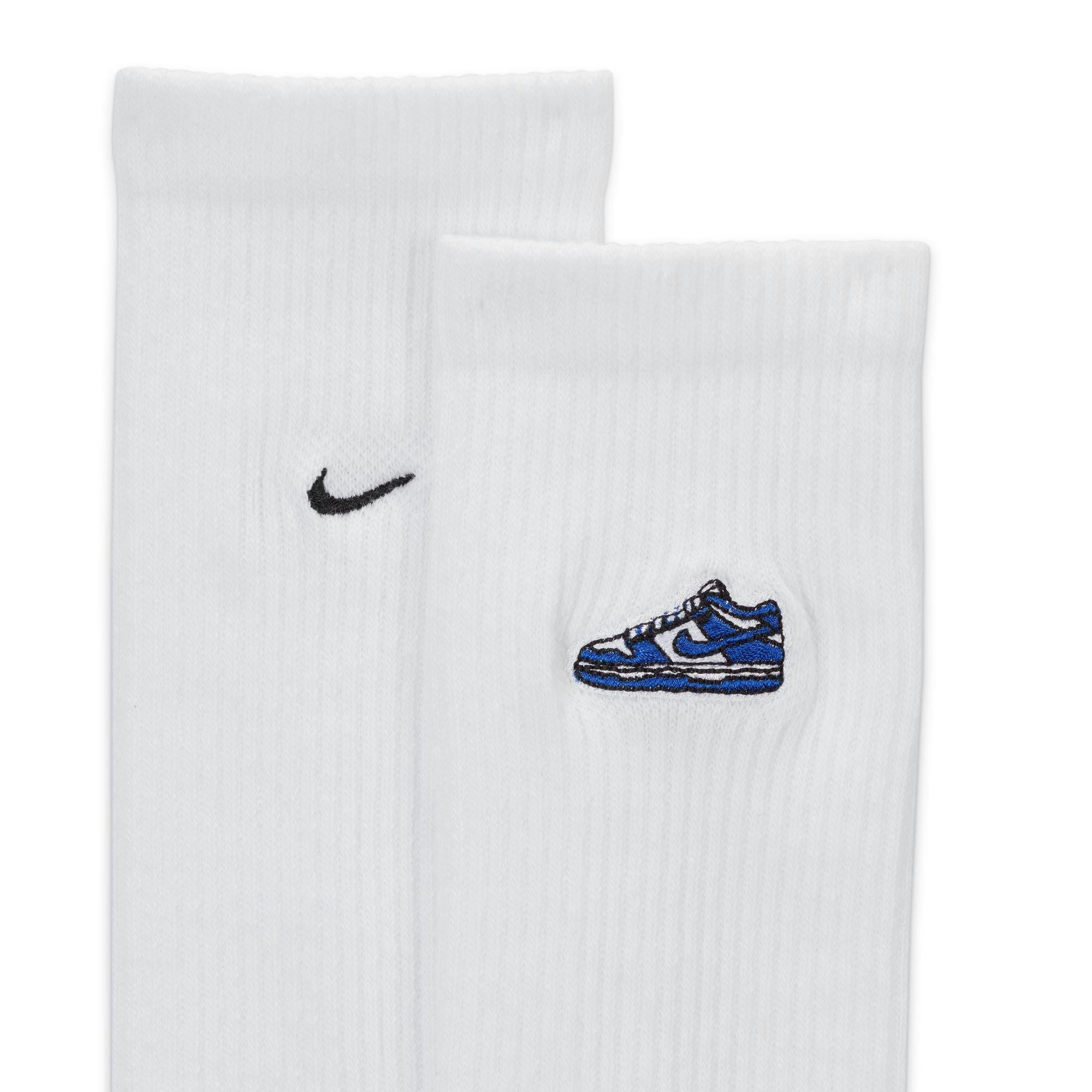 Nike Everyday Dunk Cushioned Crew Socks (1 Pair) - WHITE Thumbnail View 4