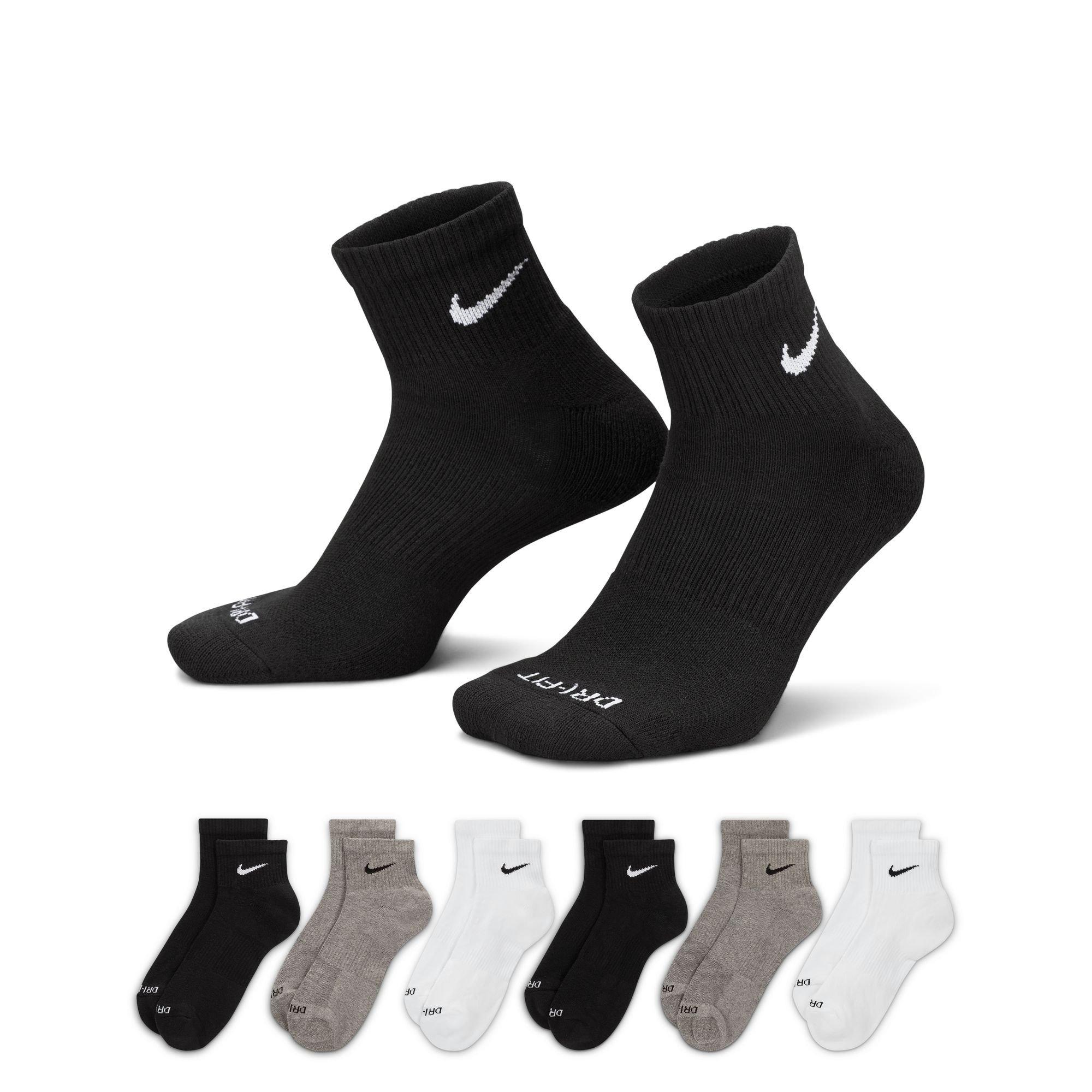 【Nike】Everyday Plus Cushioned Training Crew Socks 6 Pairs Nike Dri-FIT Men's 6-pack Everyday Plus Cushion Crew