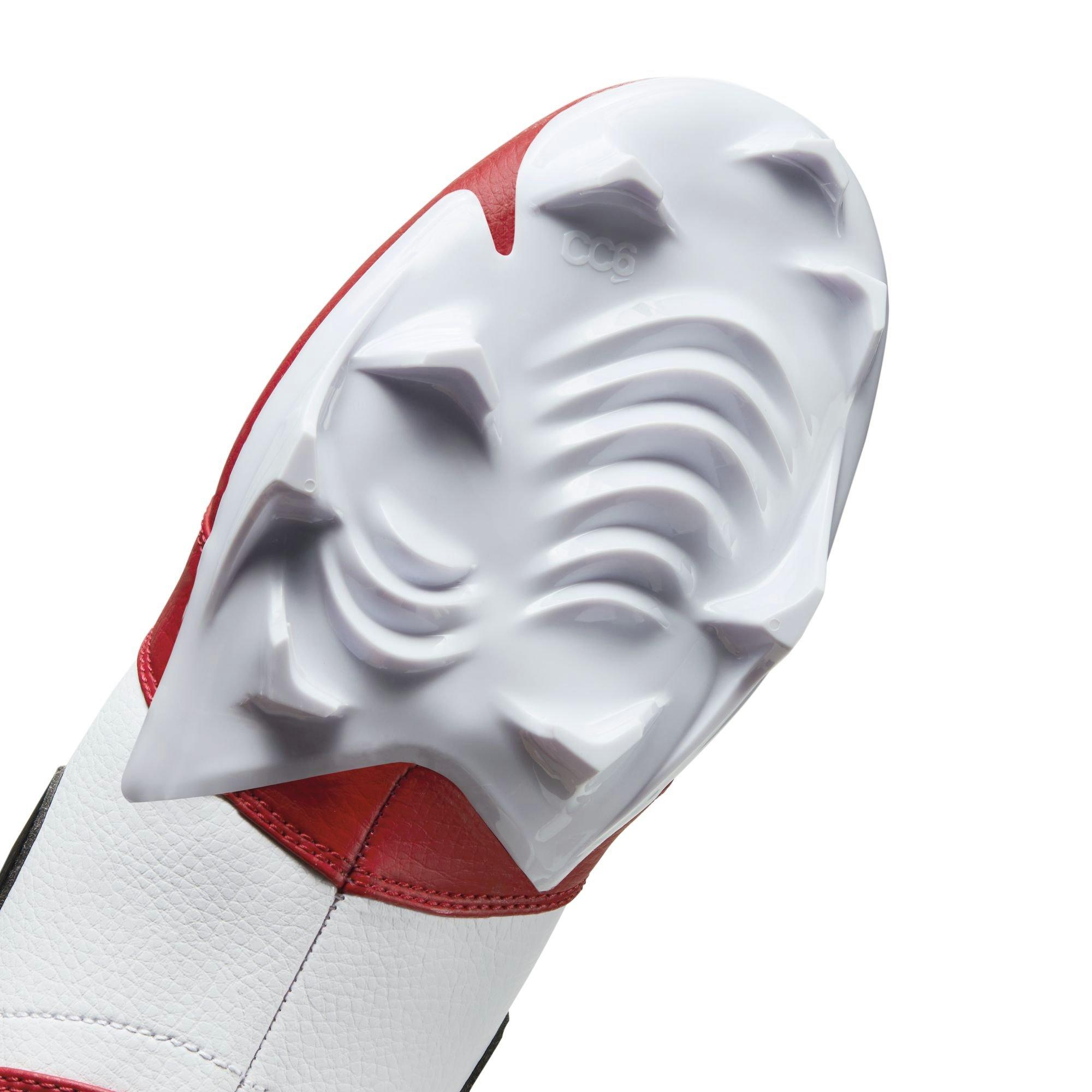 Jordan 1 Low TD "White/Black/Gym Red" Men's Football Cleat - WHITE Thumbnail View 8