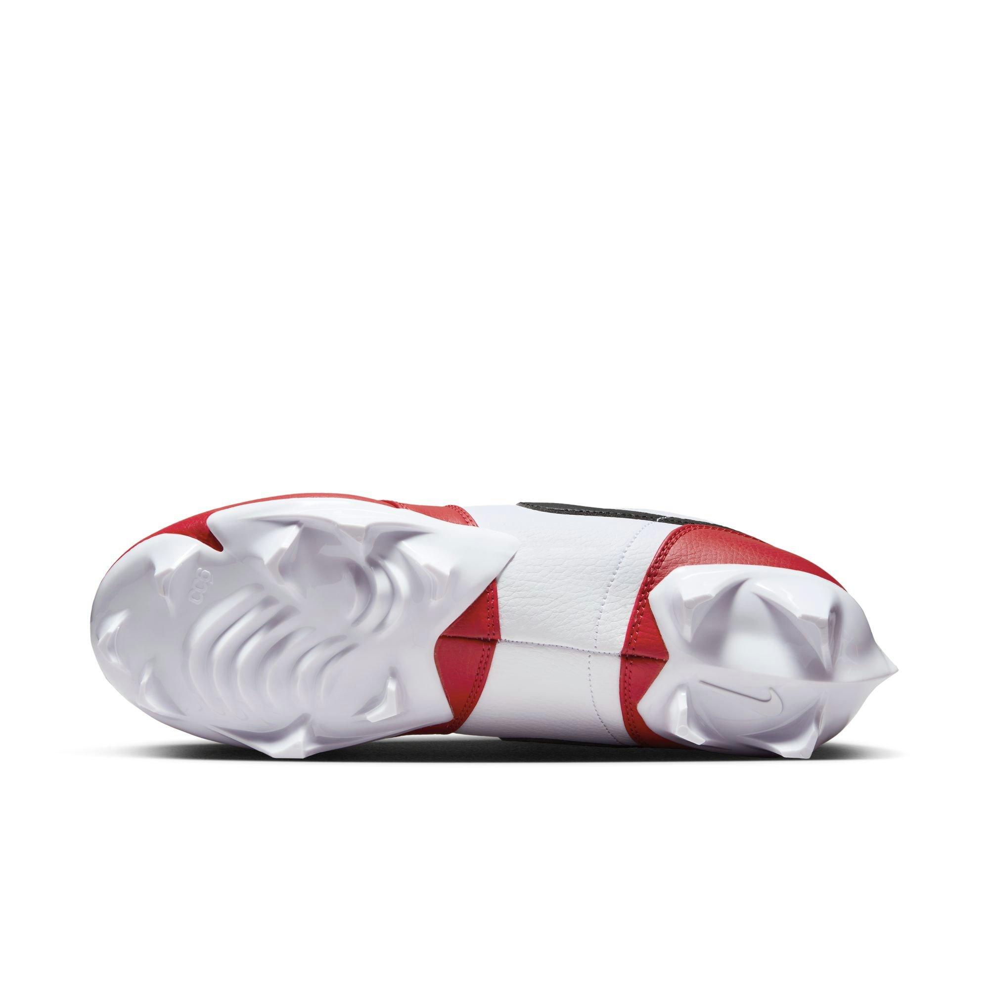 Jordan 1 Low TD "White/Black/Gym Red" Men's Football Cleat - WHITE Thumbnail View 9