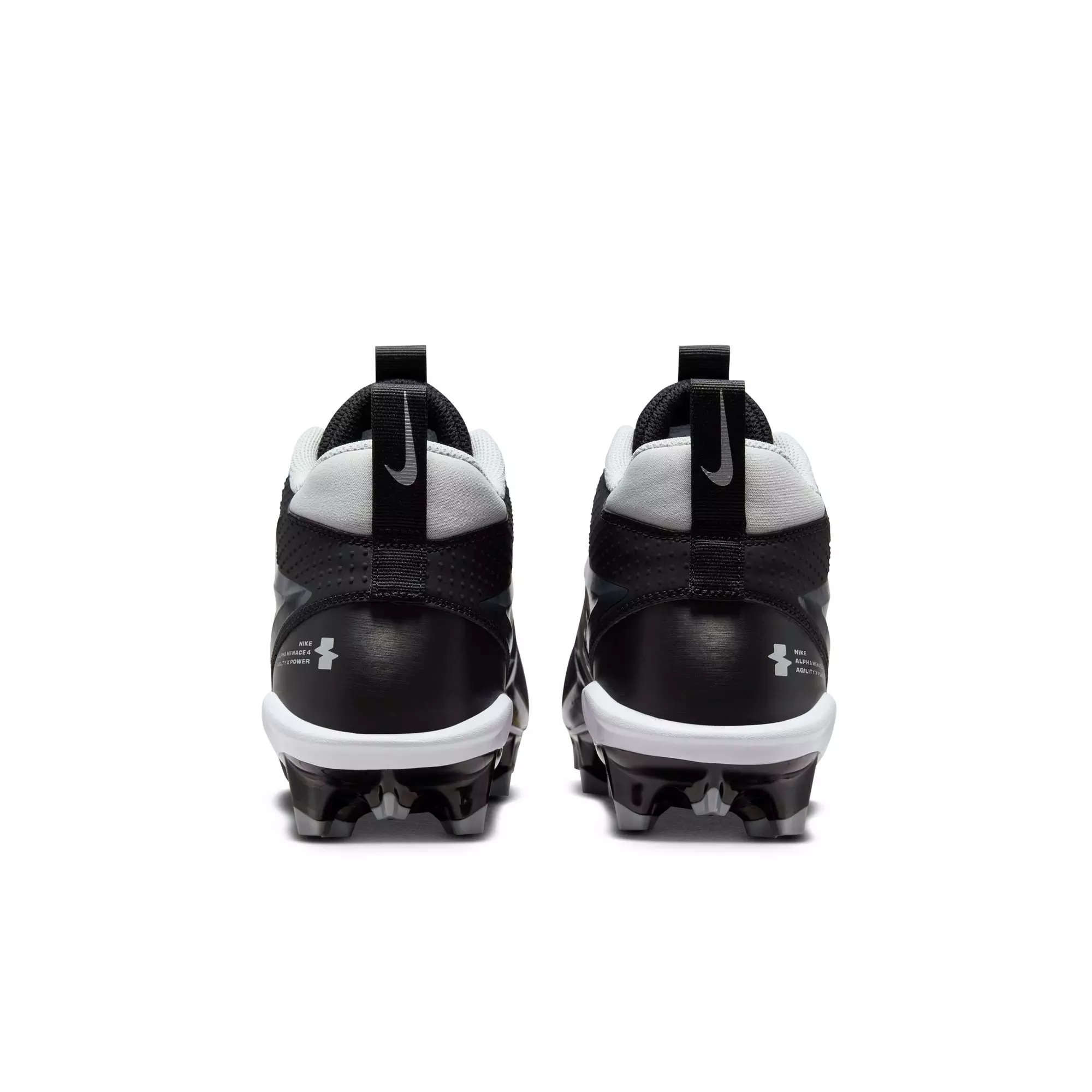 Nike Alpha Menace 4 Varsity "Black/White/Lt Smoke Grey" Men's Football Cleat - BLACK