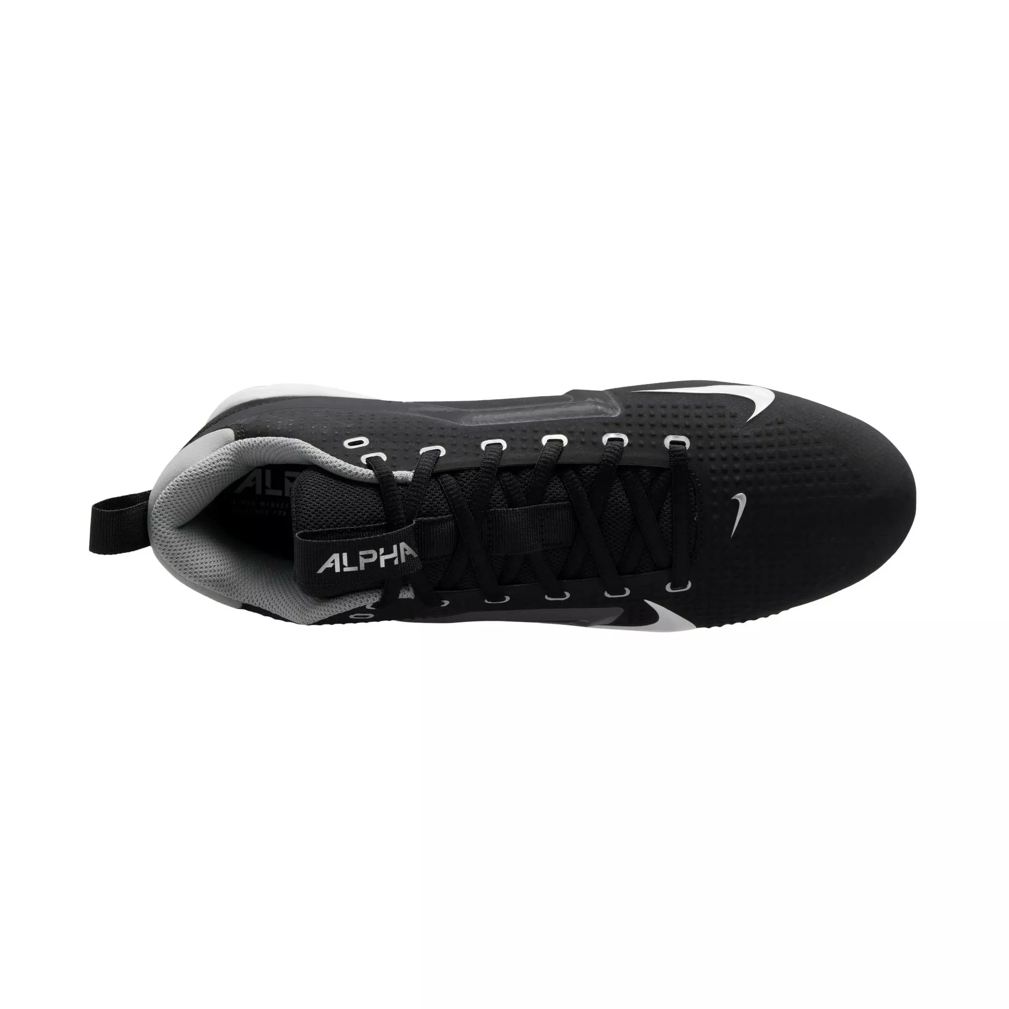 Nike Alpha Menace 4 Varsity "Black/White/Lt Smoke Grey" Men's Football Cleat - BLACK