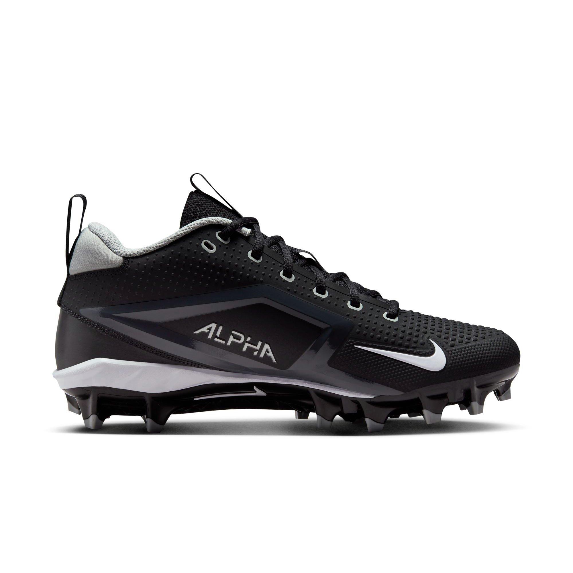 Nike Alpha Menace 4 Varsity "Black/White/Lt Smoke Grey" Men's Football Cleat - BLACK Thumbnail View 2