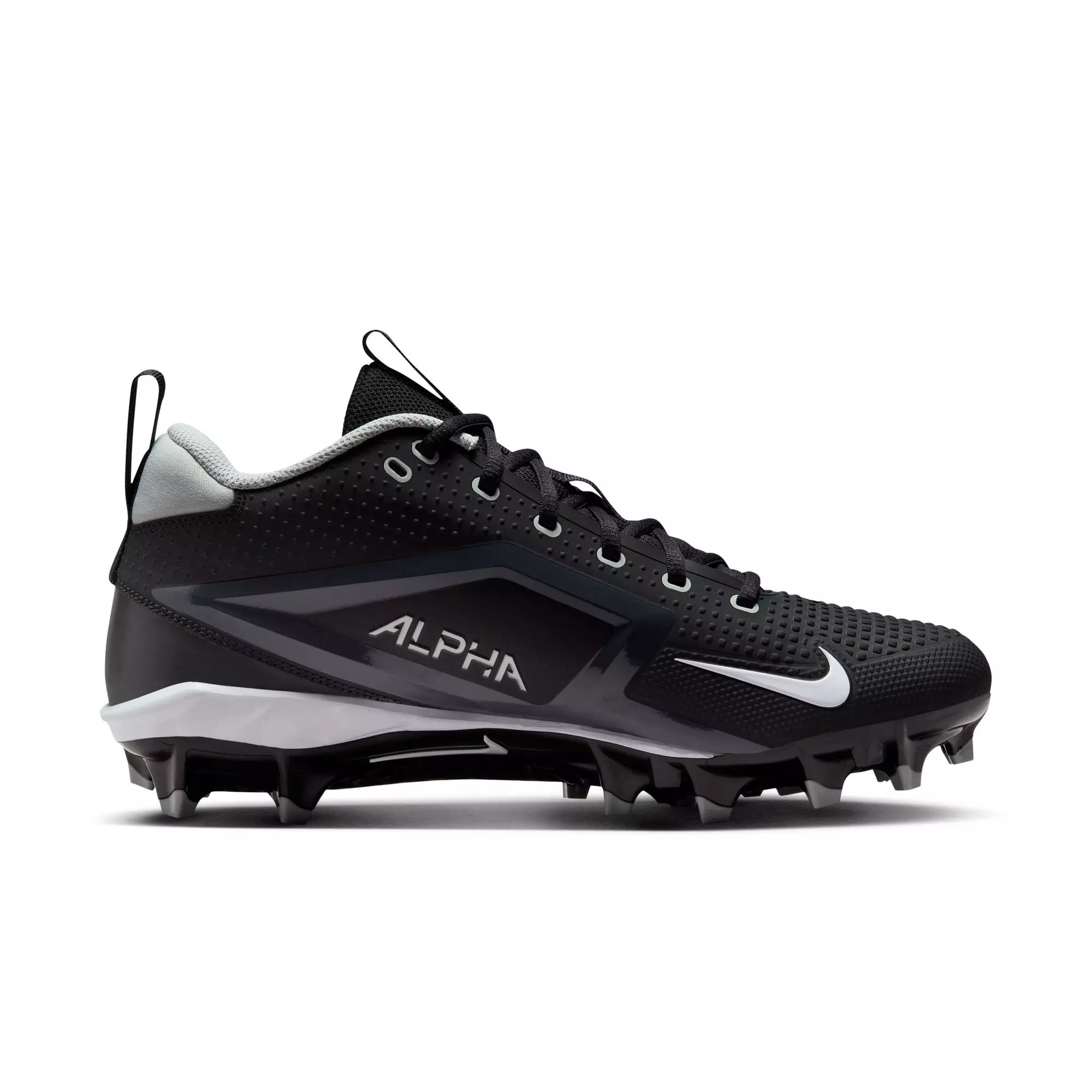 Nike Alpha Menace 4 Varsity "Black/White/Lt Smoke Grey" Men's Football Cleat - BLACK