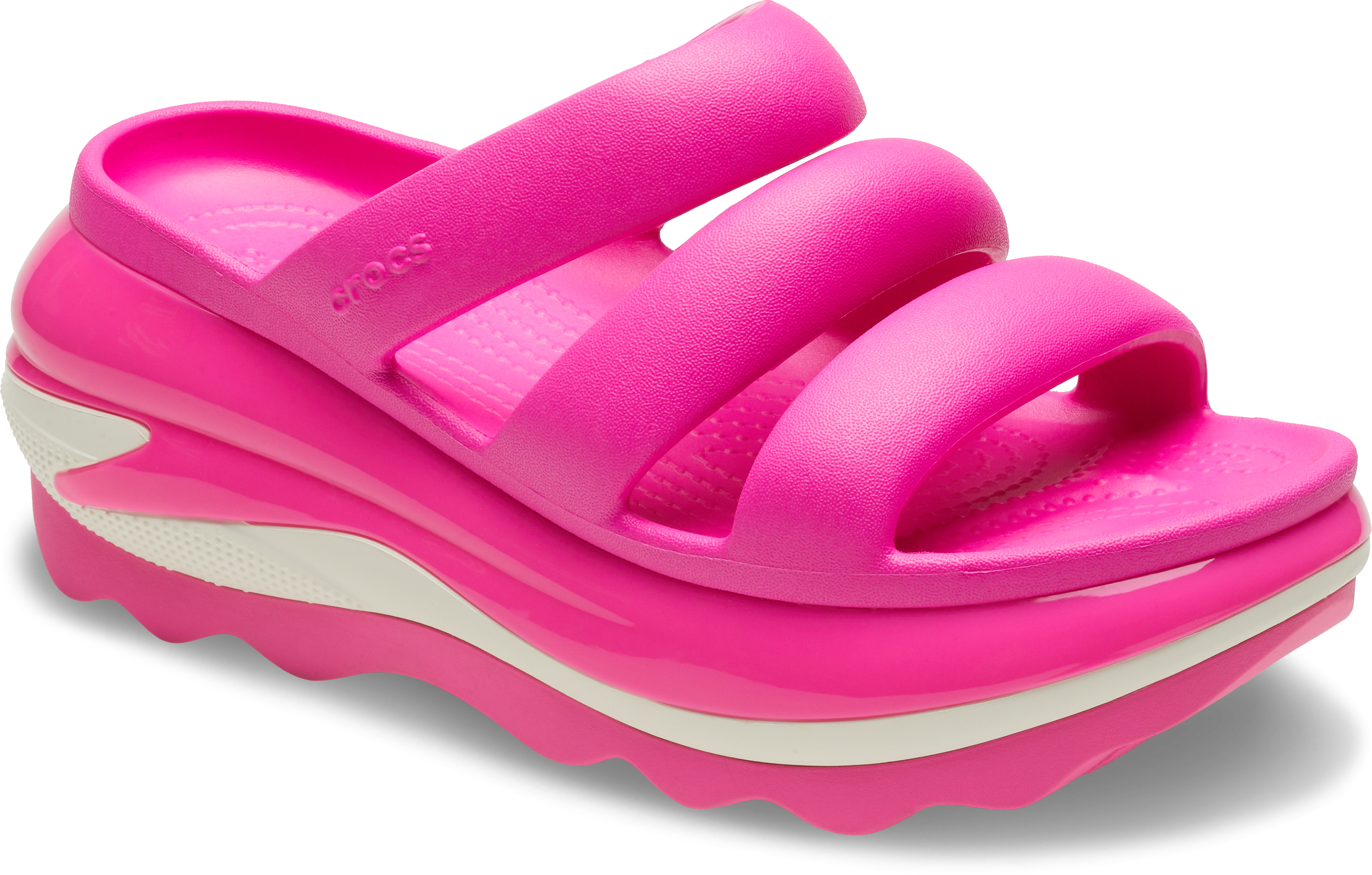 Crocs Mega Crush Triple Strap "Pink Crush" Women's Sandal - PINK Thumbnail View 5