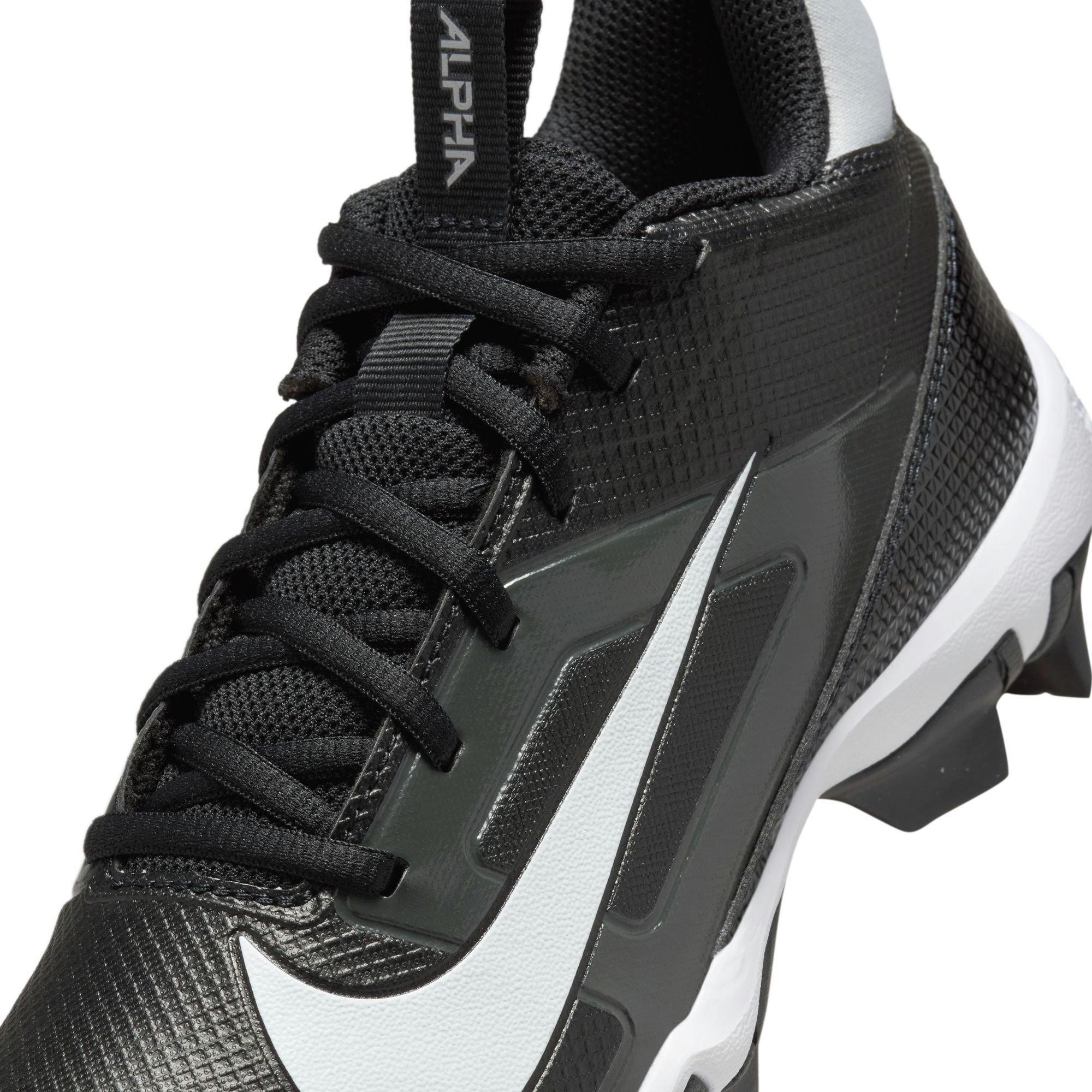 Nike Alpha Menace 4 Shark  Grade School Boys' "Black/White/Lt Smoke Grey" Football Cleat