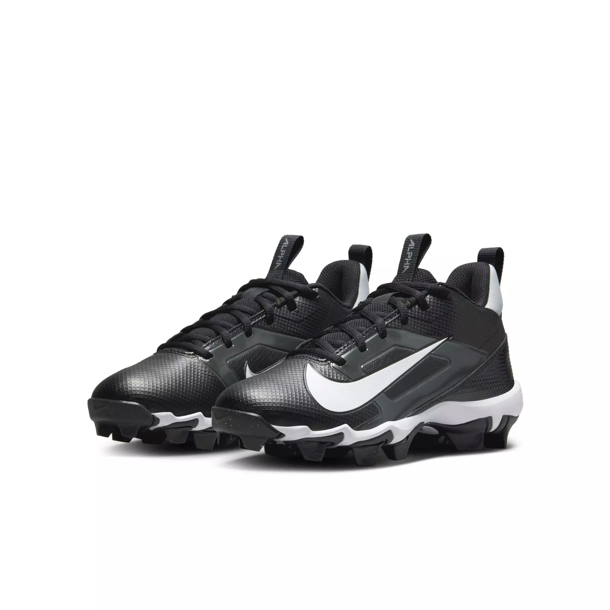 Nike Alpha Menace 4 Shark "Black/White/Lt Smoke Grey" Preschool Boys' Football Cleat - BLACK