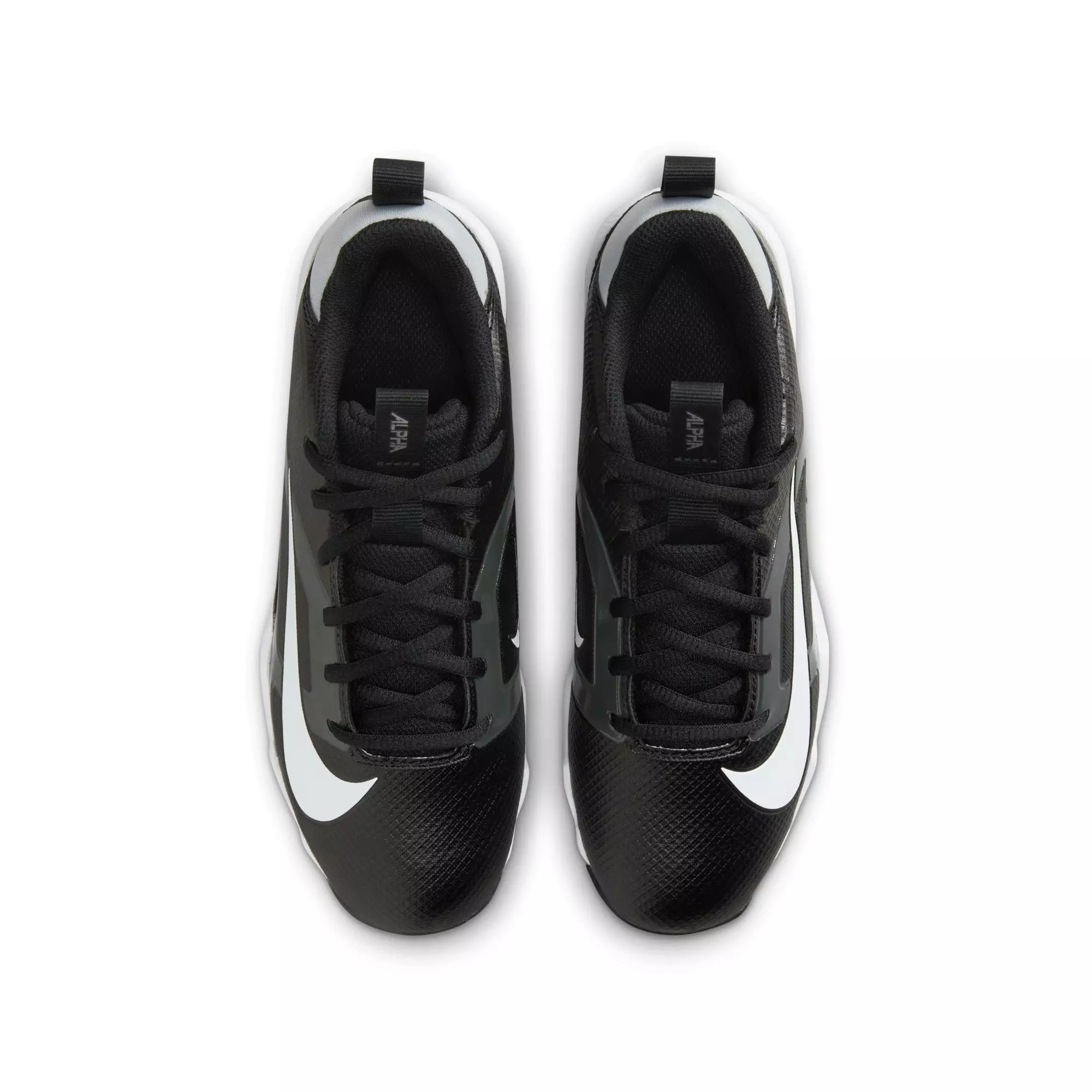 Nike Alpha Menace 4 Shark "Black/White/Lt Smoke Grey" Preschool Boys' Football Cleat - BLACK