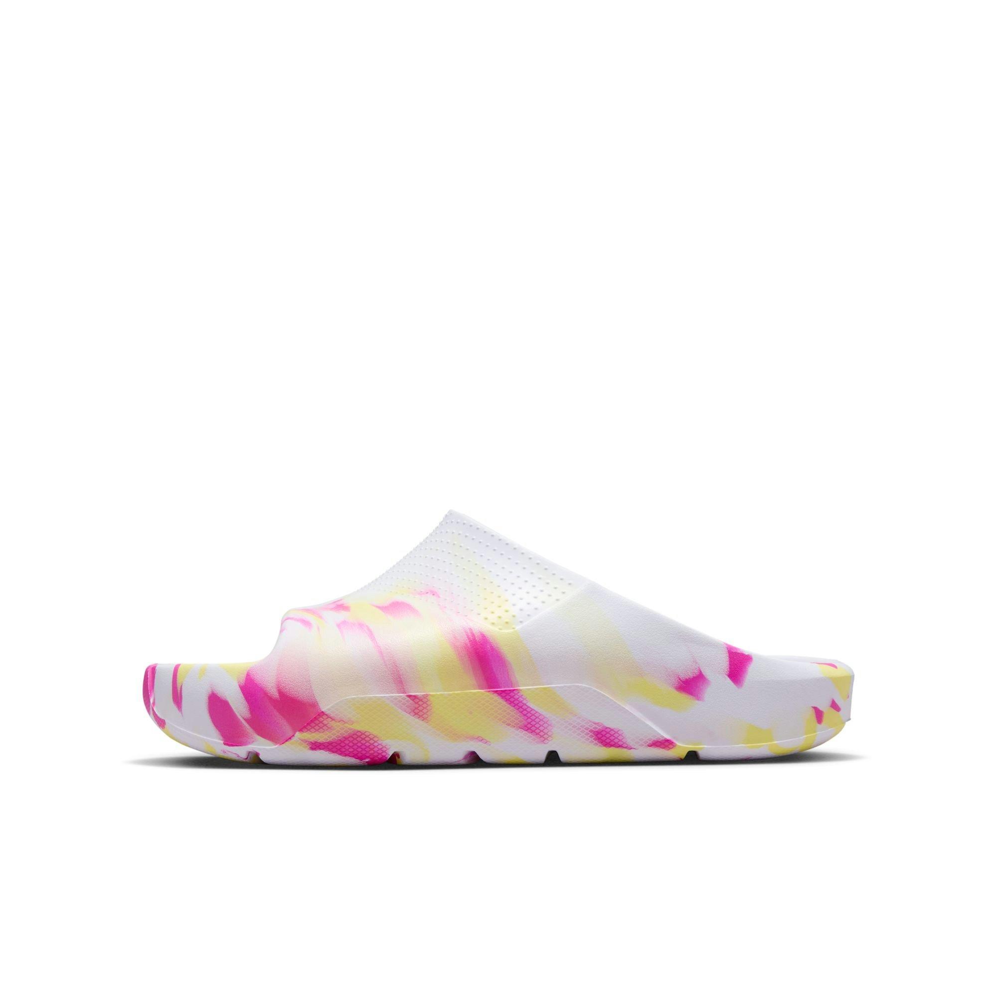 Jordan Post Grade School Girls' "White/Lt Laser Orange/Laser Fuchsia" Slide