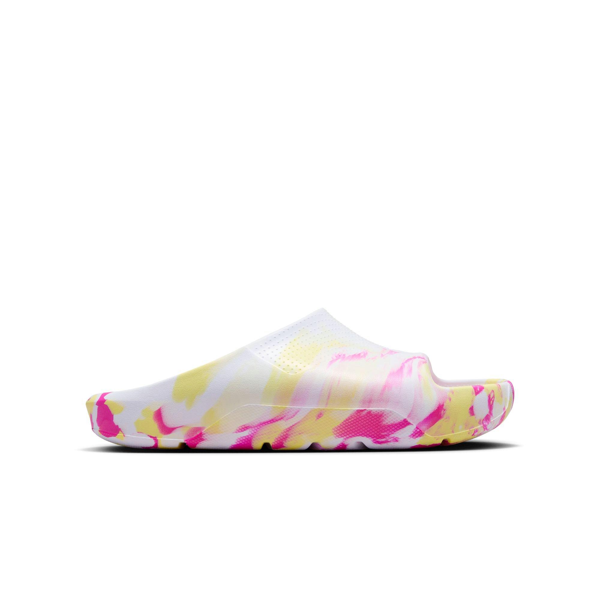 Jordan Post Grade School Girls' "White/Lt Laser Orange/Laser Fuchsia" Slide