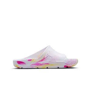Jordan Post "White/Lt Laser Orange/Laser Fuchsia" Grade School Girls' Slide