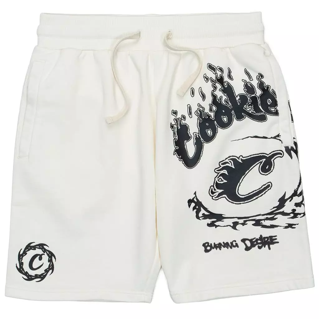 Cookies Men's Slow Burn Fleece Shorts - Off White - OFF-WHITE