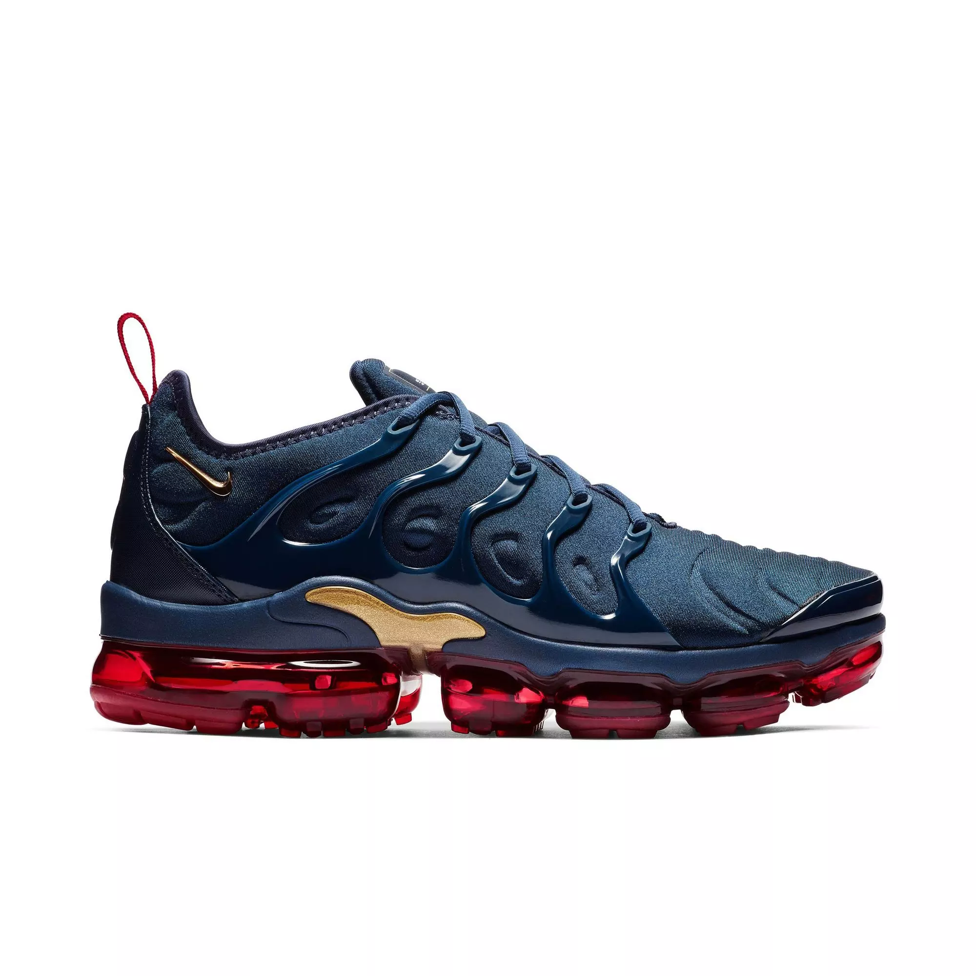 Nike Air VaporMax Plus "Midnight Navy/Metallic Gold/Black" Men's Shoe - NAVY/RED