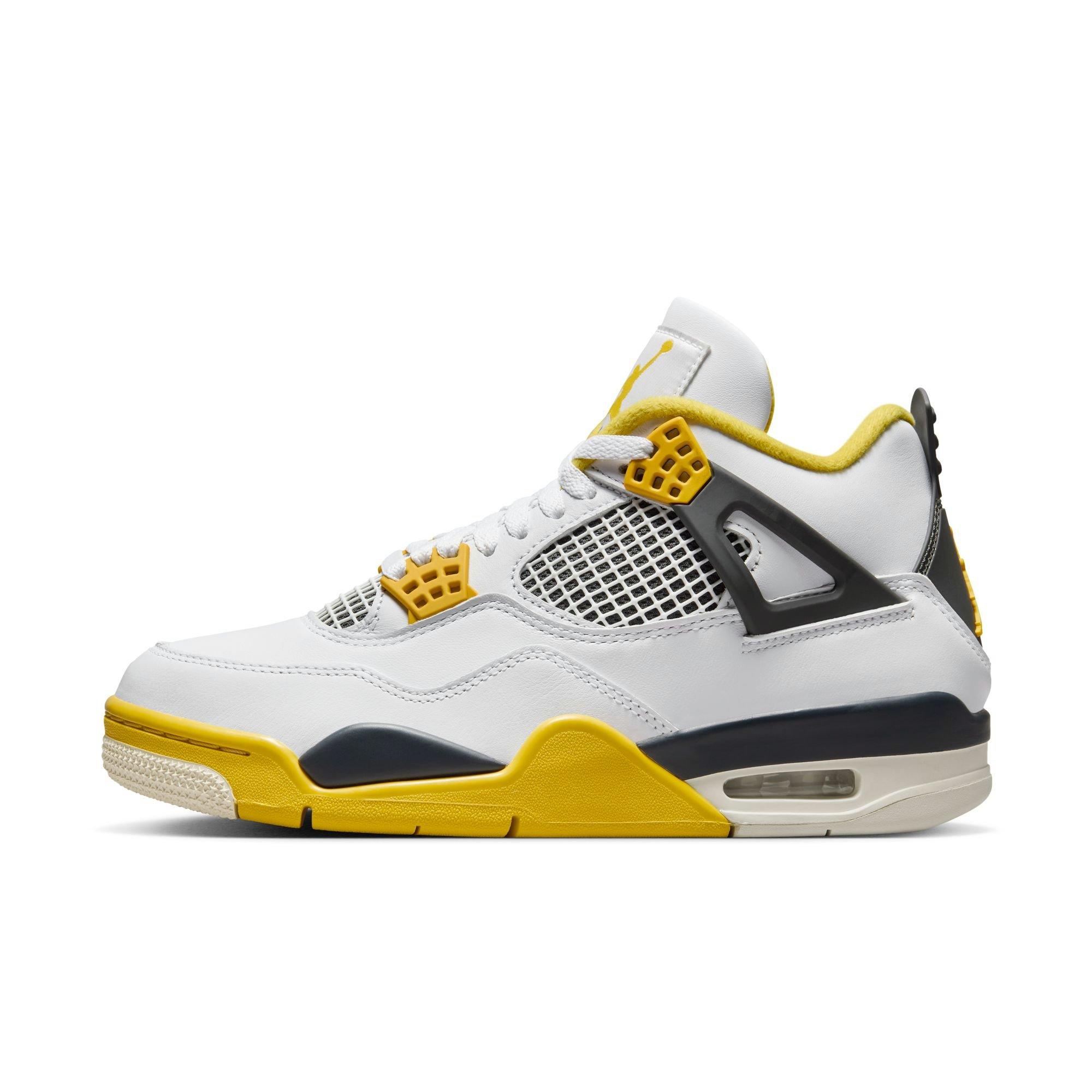 Jordan 4 Retro "Vivid Sulfur" Women's Shoe - WHITE/COCONUT MILK/VIVID SULFUR Thumbnail View 6