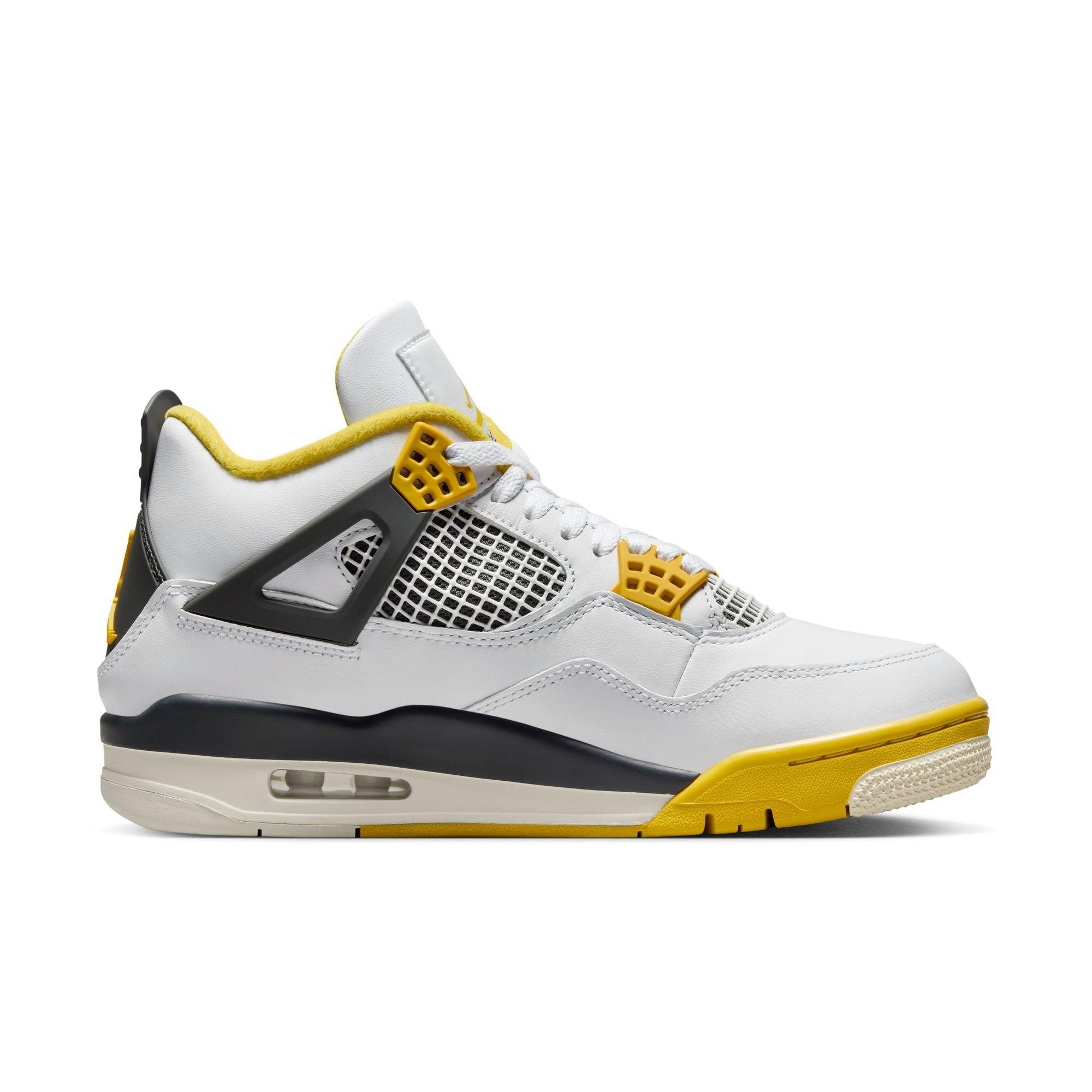 Jordan 4 Retro "Vivid Sulfur" Women's Shoe - WHITE/COCONUT MILK/VIVID SULFUR Thumbnail View 2