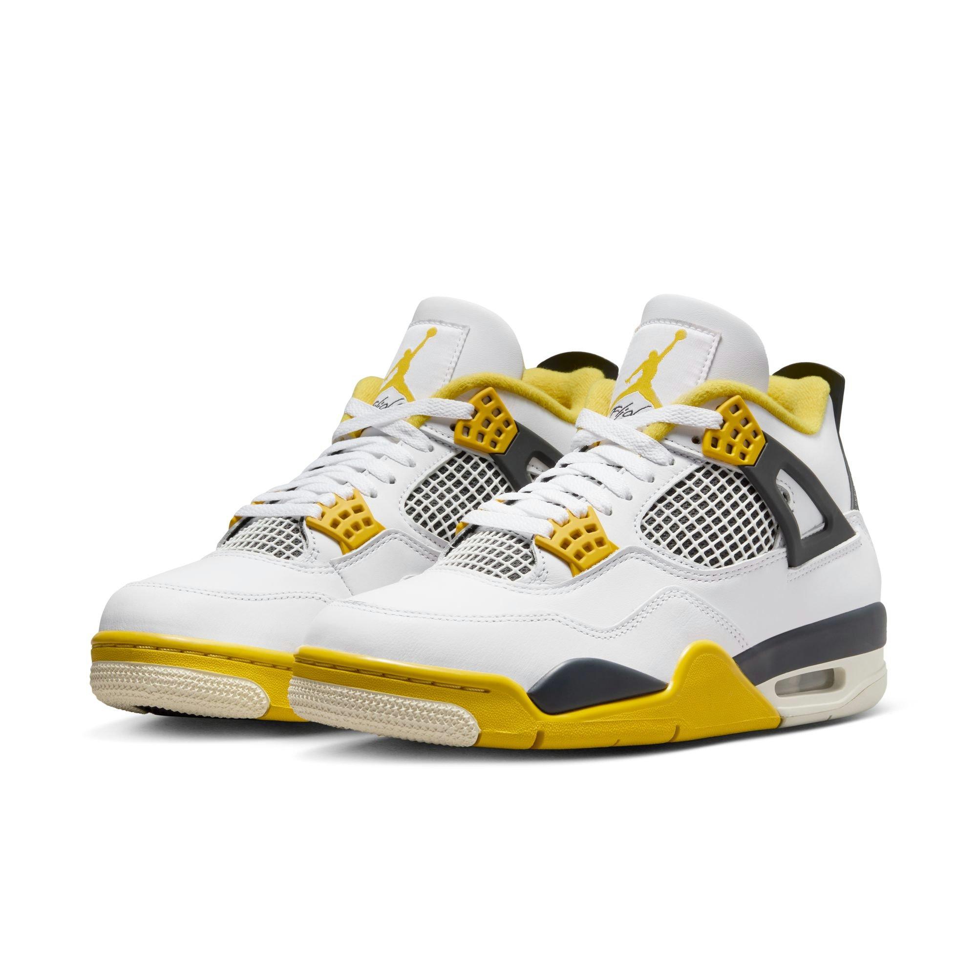 Jordan 4 Retro "Vivid Sulfur" Women's Shoe - WHITE/COCONUT MILK/VIVID SULFUR Thumbnail View 3