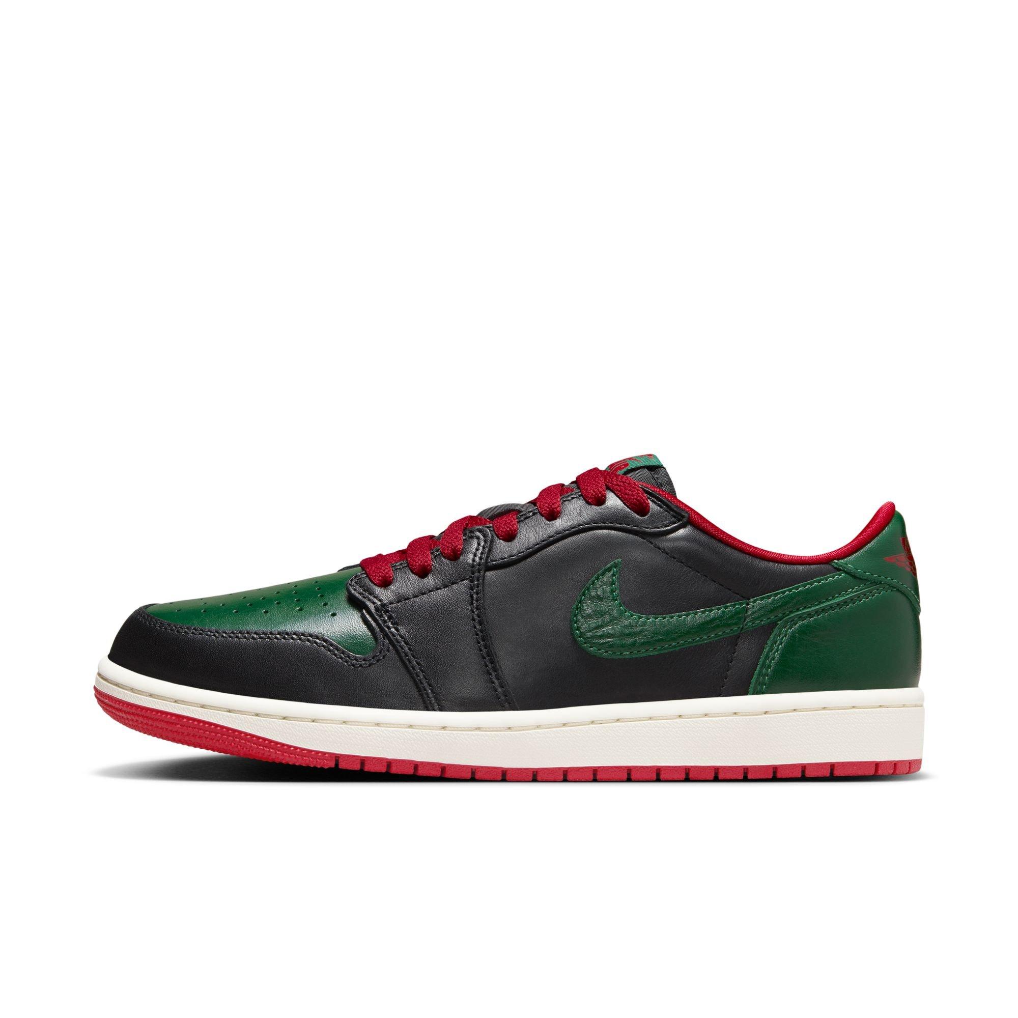 Jordan 1 Low OG "Gorge Green" Women's Shoe - BLACK/GORGE GREEN/VARSITY RED Thumbnail View 7