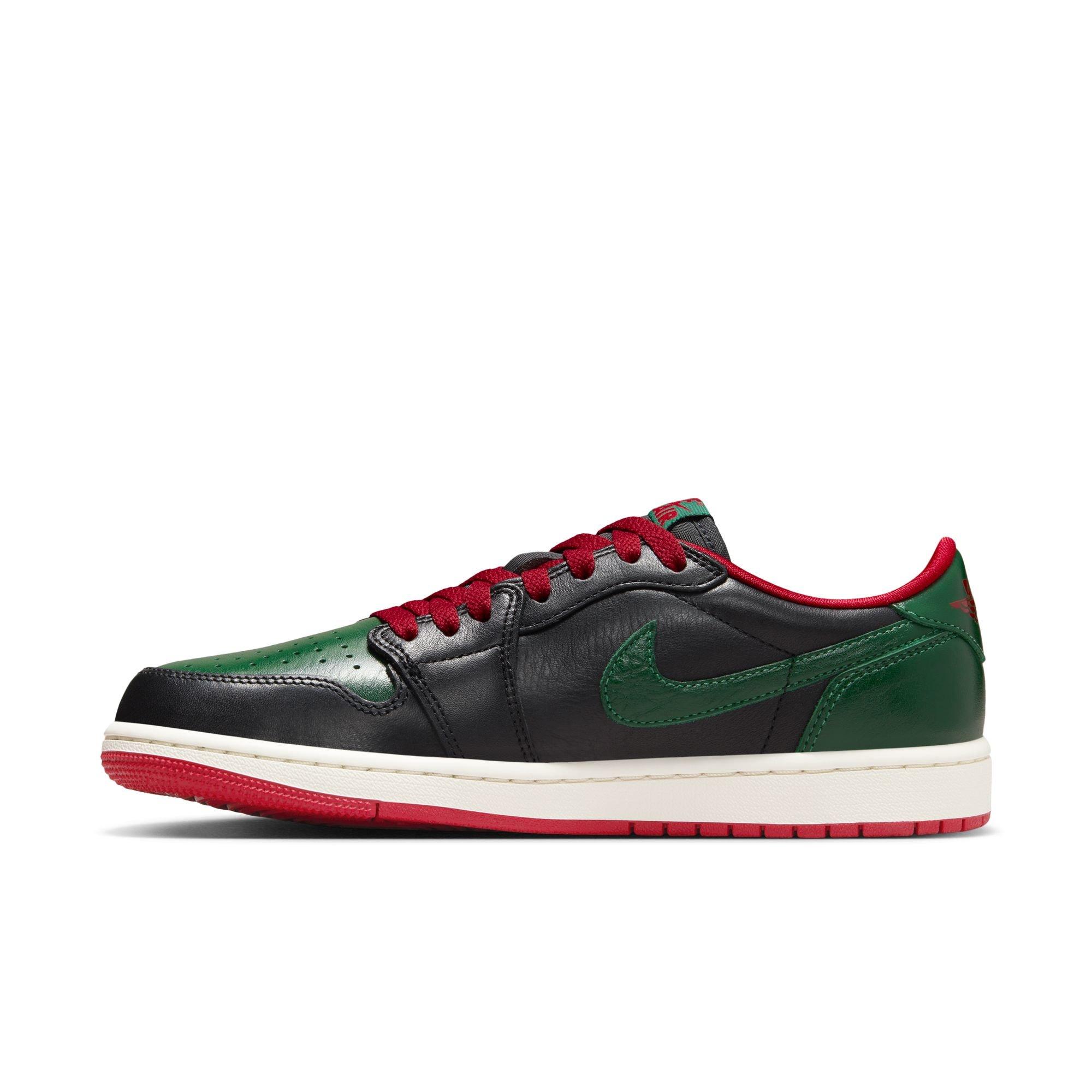 Jordan 1 Low OG "Gorge Green" Women's Shoe - BLACK/GORGE GREEN/VARSITY RED Thumbnail View 8