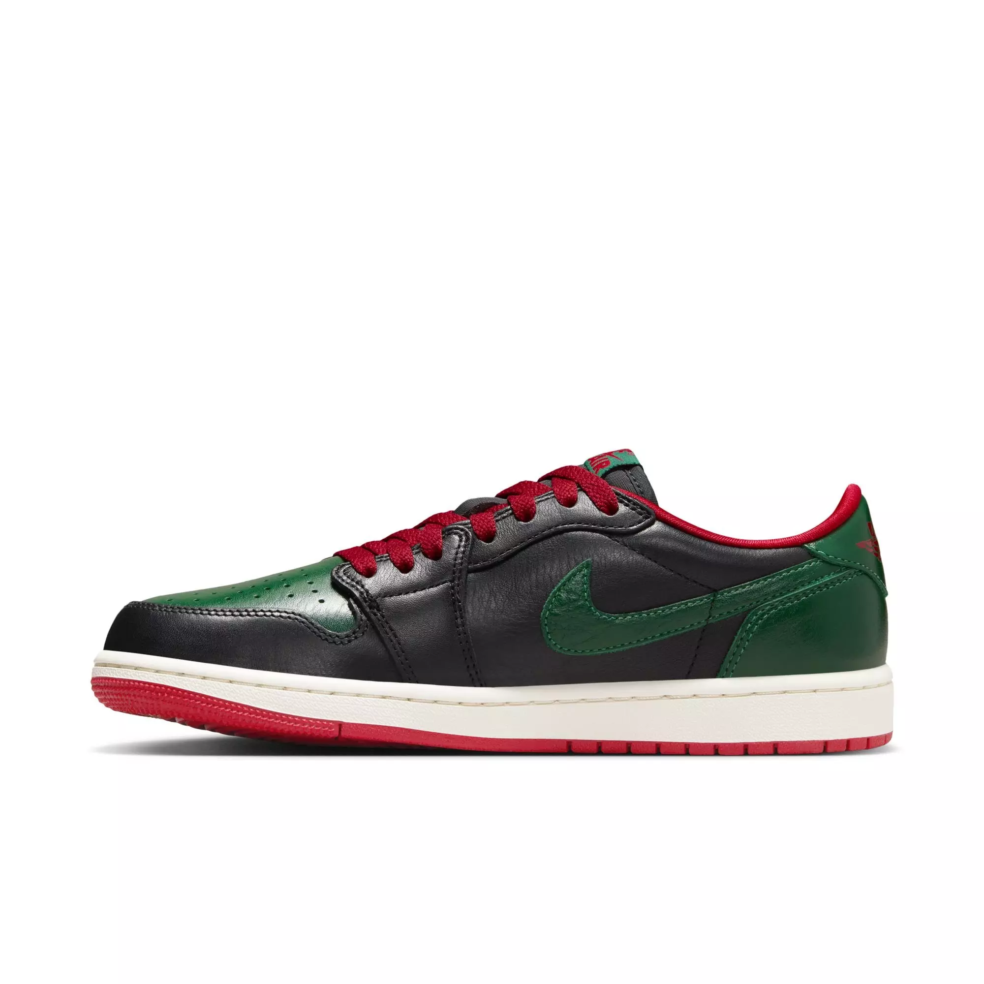 Jordan 1 Low OG "Gorge Green" Women's Shoe - BLACK/GORGE GREEN/VARSITY RED
