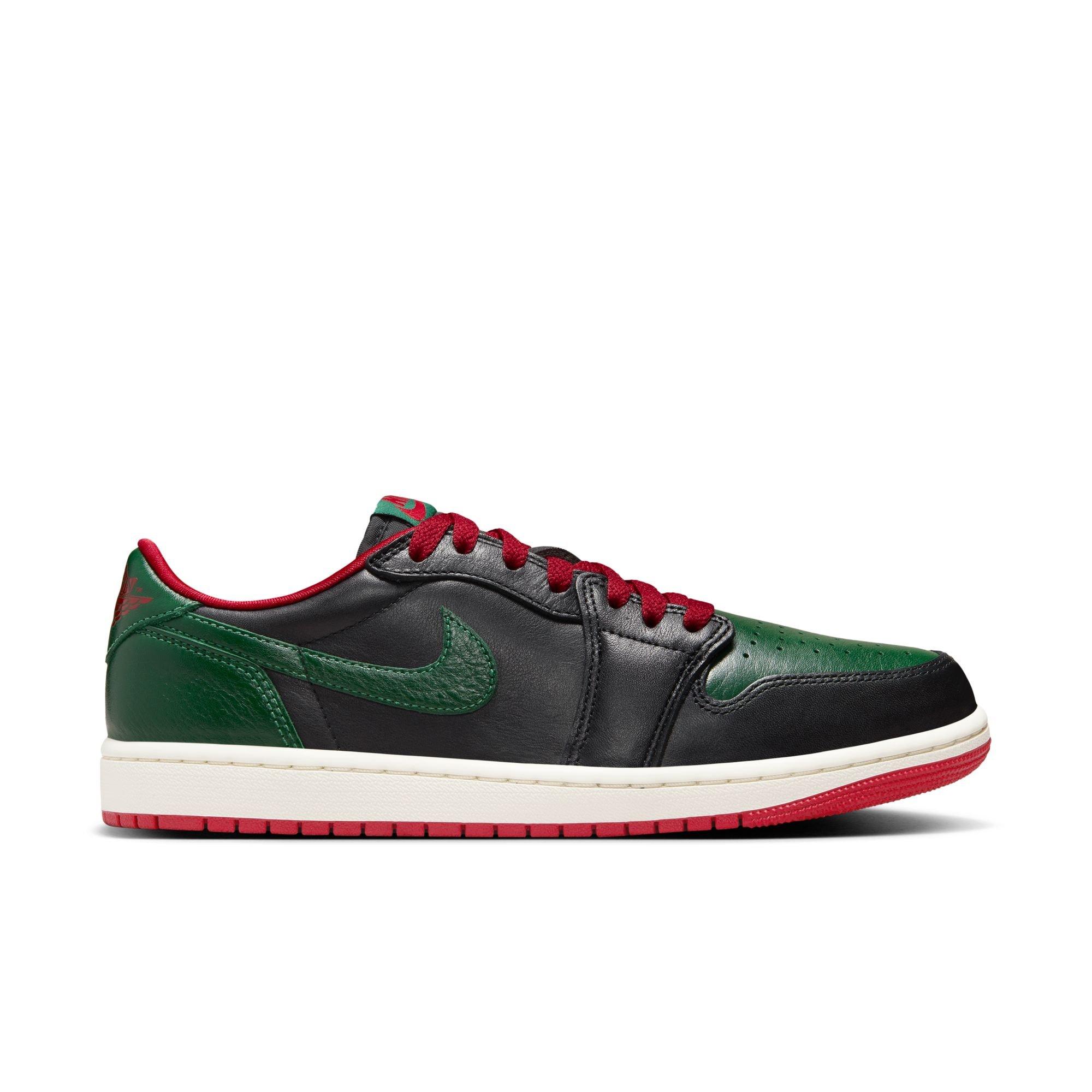 Jordan 1 Low OG "Gorge Green" Women's Shoe - BLACK/GORGE GREEN/VARSITY RED