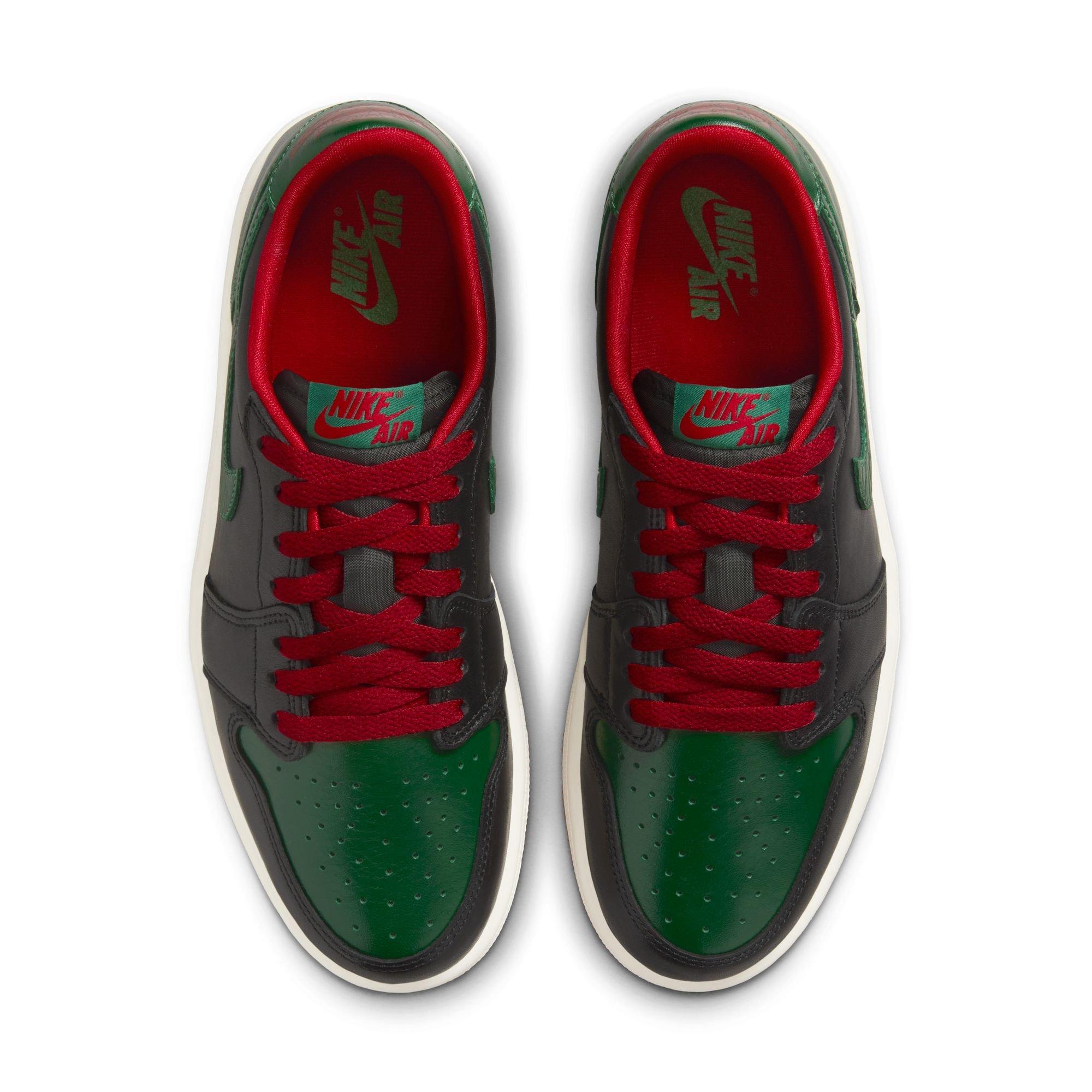 Jordan 1 Low OG "Gorge Green" Women's Shoe - BLACK/GORGE GREEN/VARSITY RED Thumbnail View 10