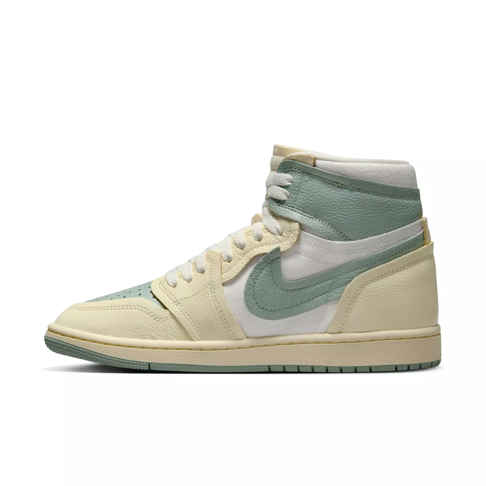 Jordan 1 High Method of Make "Legend Sand/Jade Smoke/Sail/Muslin" Women's Shoe