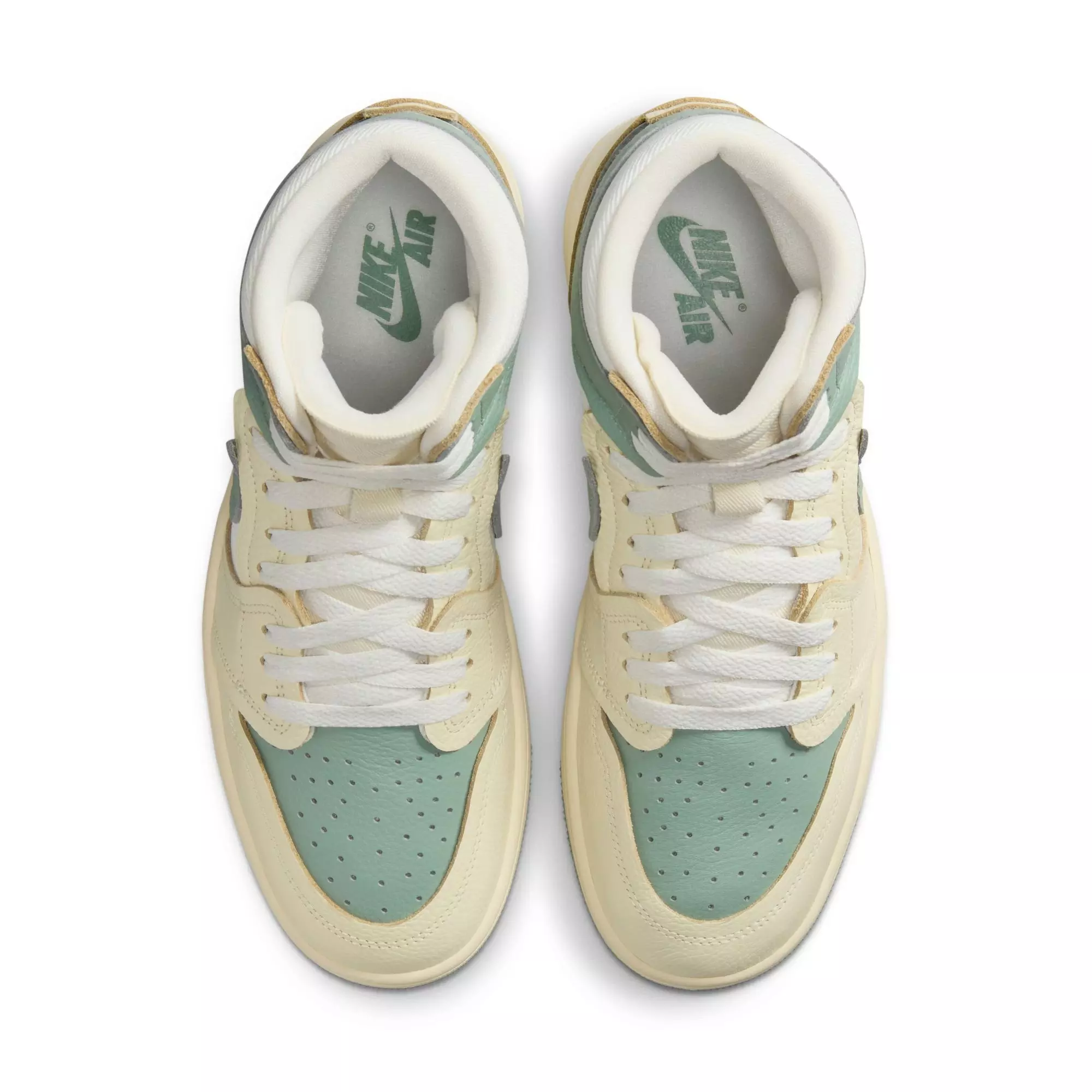 Jordan 1 High Method of Make "Legend Sand/Jade Smoke/Sail/Muslin" Women's Shoe - GREEN
