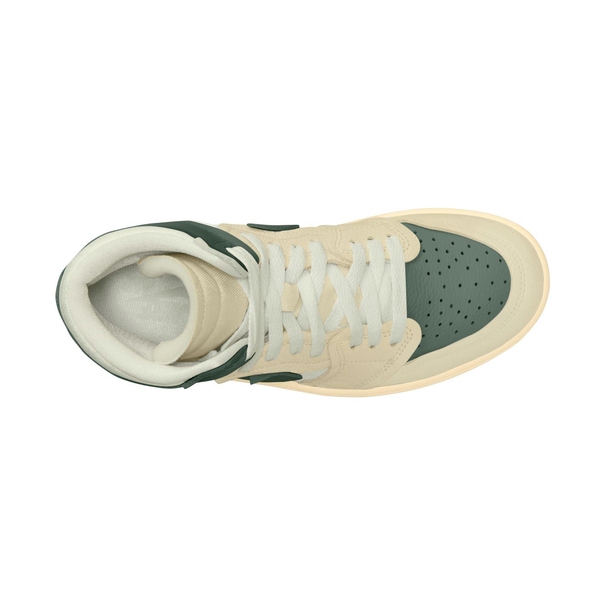 Jordan 1 High Method of Make "Legend Sand/Jade Smoke/Sail/Muslin" Women's Shoe - GREEN Thumbnail View 8