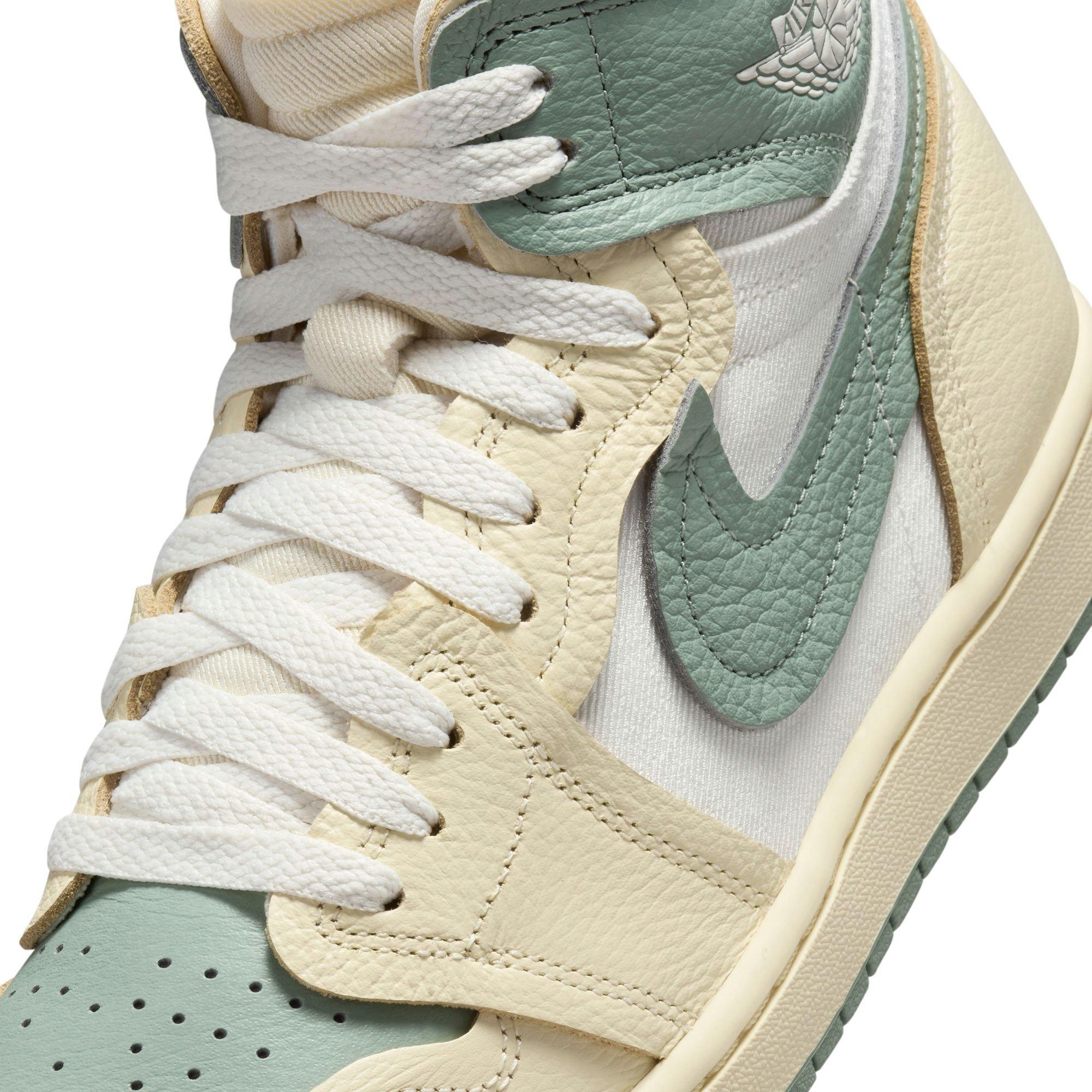 Jordan 1 High Method of Make "Legend Sand/Jade Smoke/Sail/Muslin" Women's Shoe - GREEN Thumbnail View 10