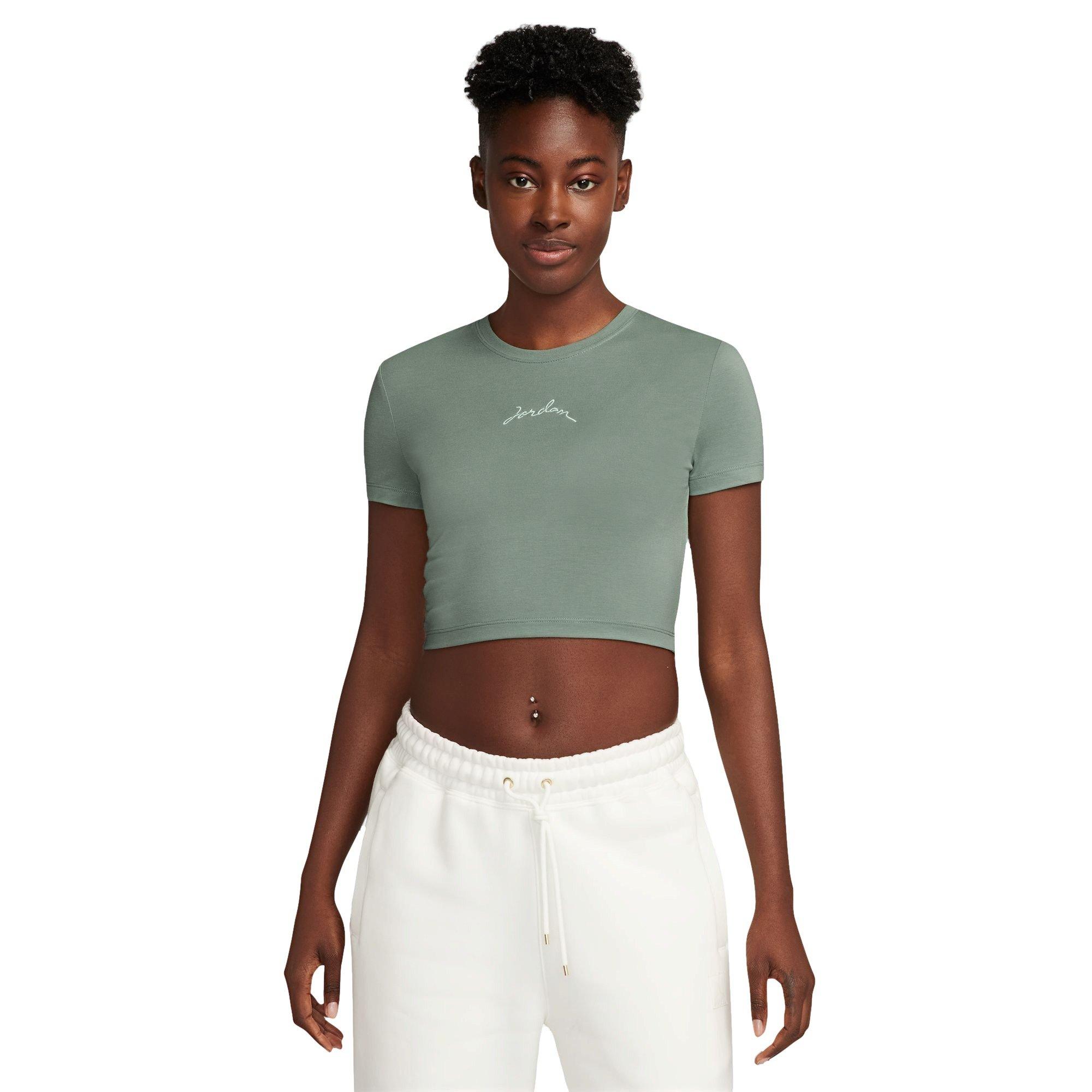 Jordan Women's Slim Graphic Crop Tee - Green - DK GREEN