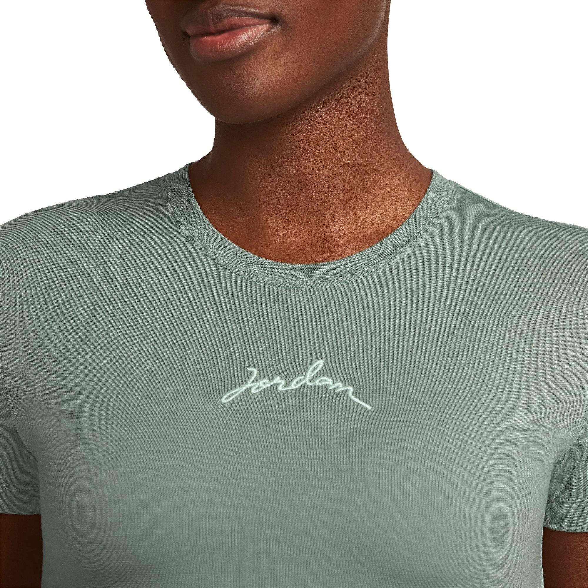 Jordan Slim Graphic Crop Women's Green Tee