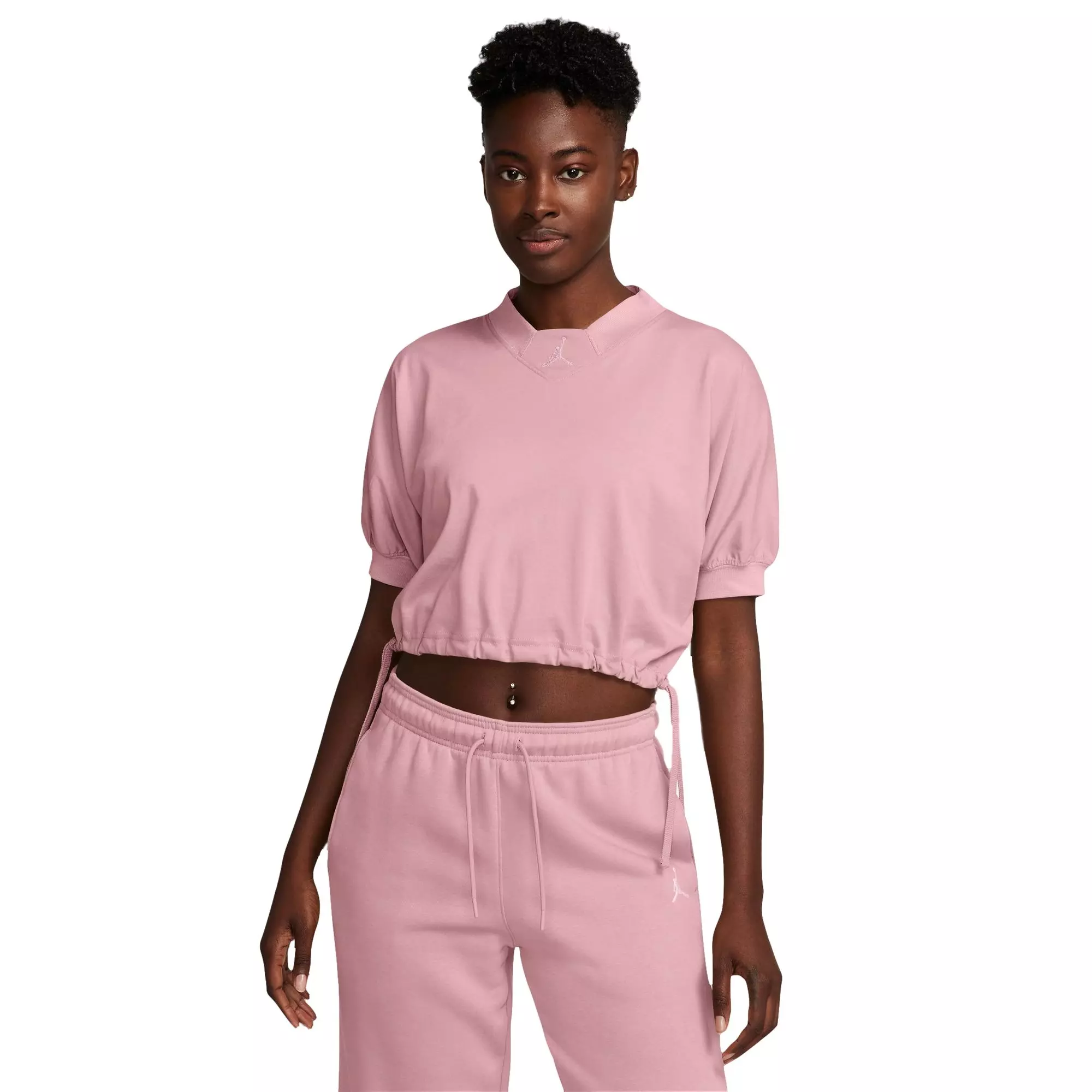 Jordan Women's Knit Solid Top - Pink Glaze - PINK/BLACK