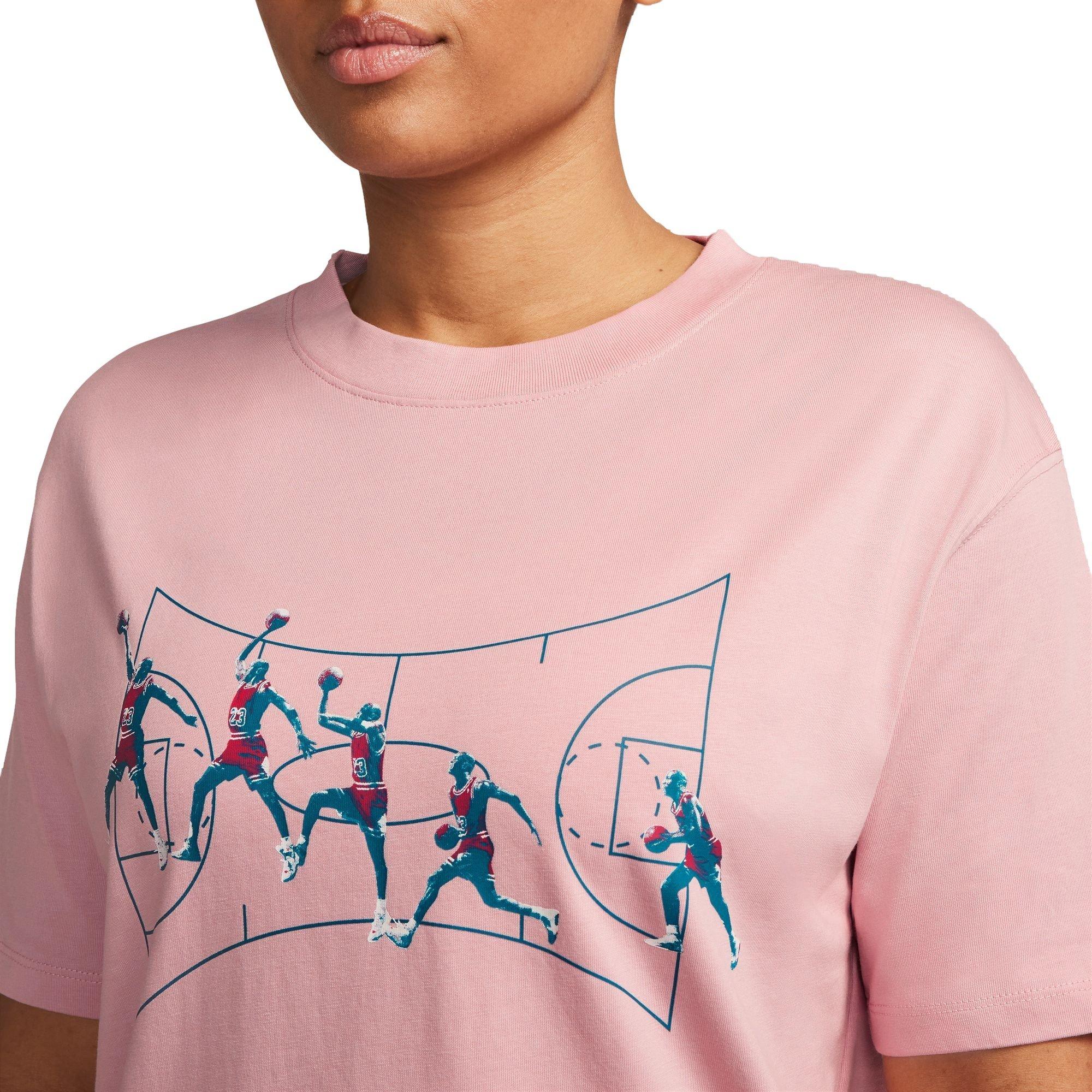 Jordan Women's Graphic Tee 3 - Pink Glaze - PINK/BLACK Thumbnail View 3