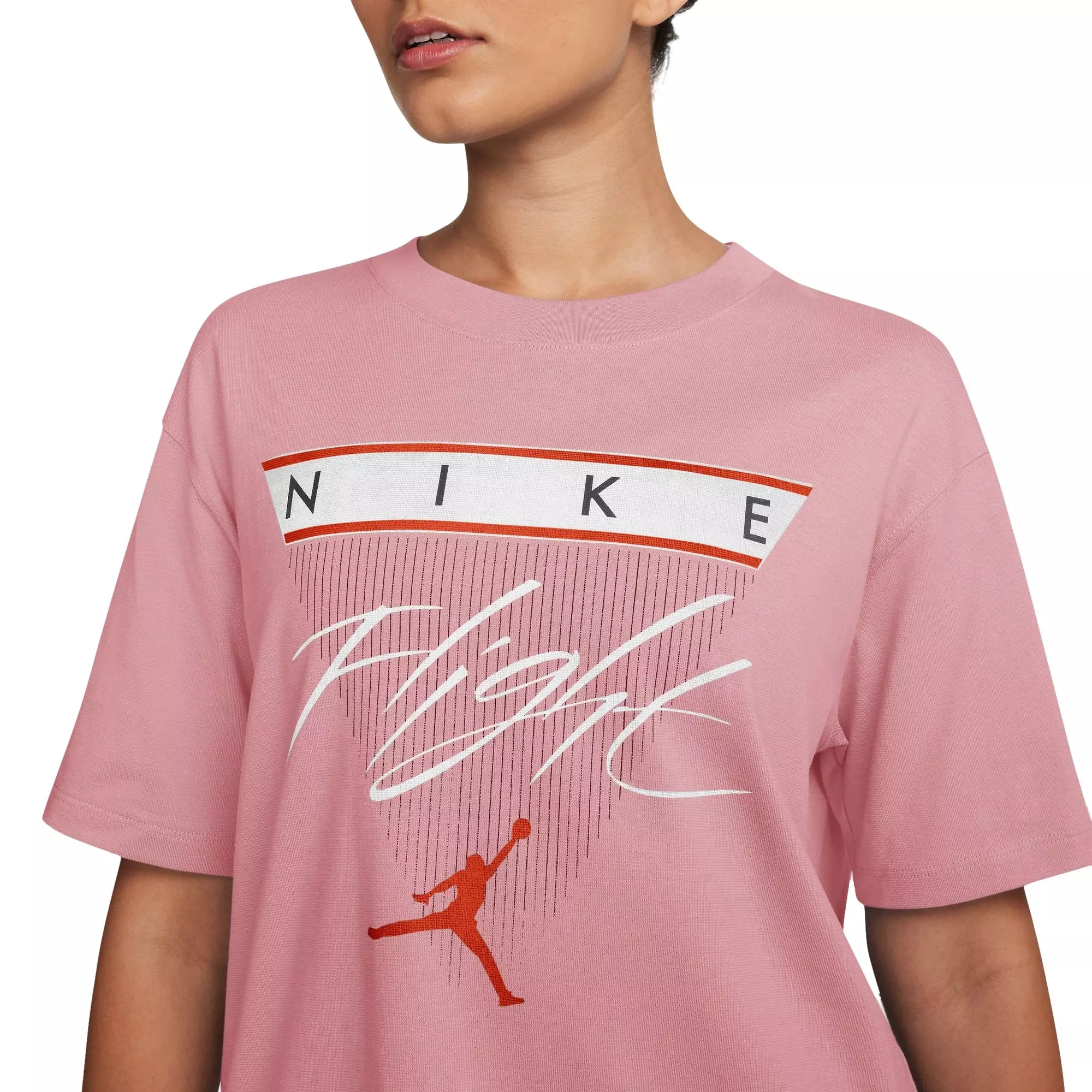 Jordan Women's Flight Heritage Graphic Tee-Pink/Black - PINK/BLACK