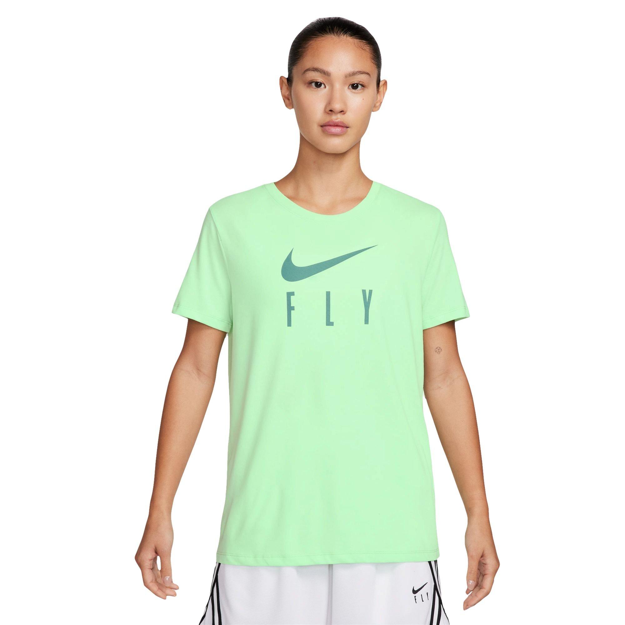 Nike Women's Swoosh Fly Dri-FIT Graphic Tee - LT GREEN