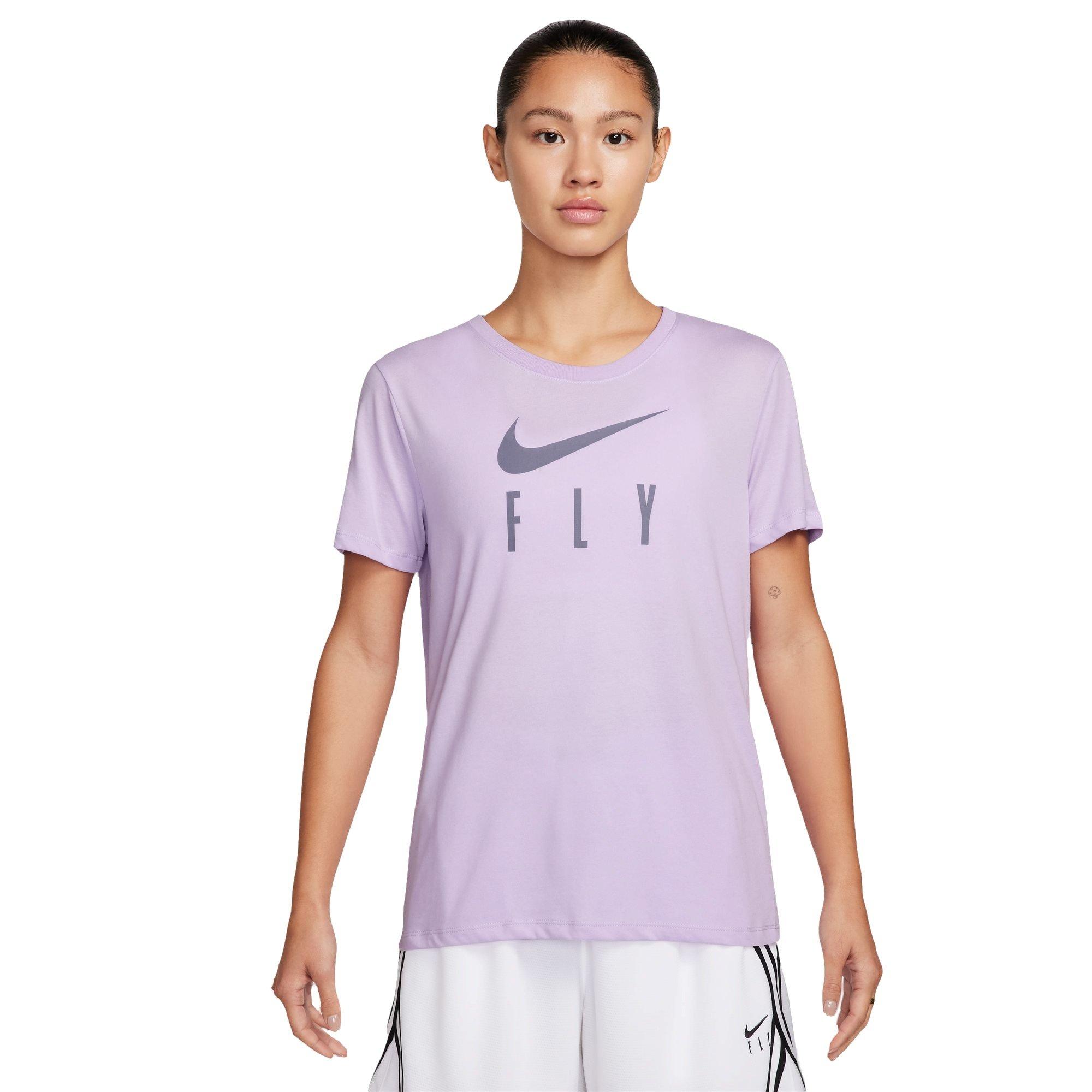 Nike Women's Swoosh Fly Dri-FIT Graphic Tee - PURPLE/SILVER