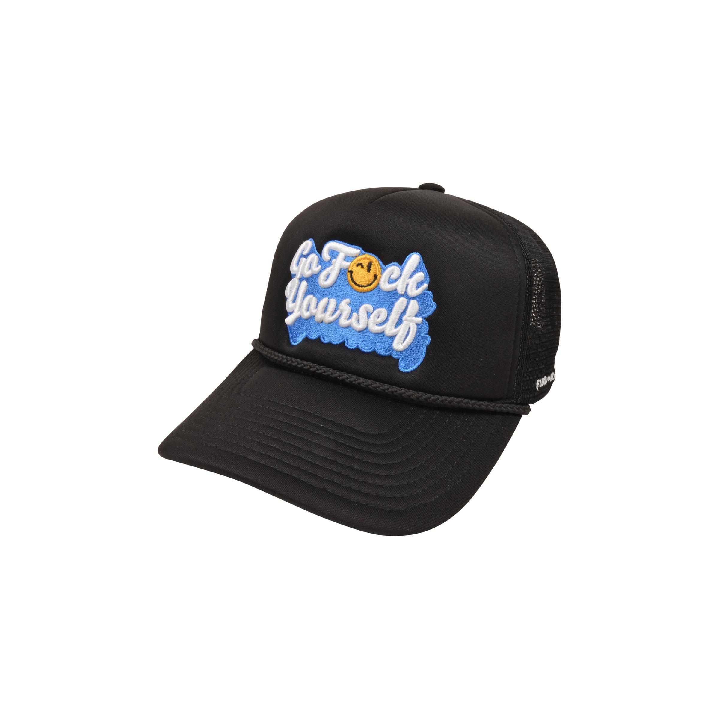 Field Grade F. Yourself Trucker Snapback-Black/Blue - BLACK Thumbnail View 1