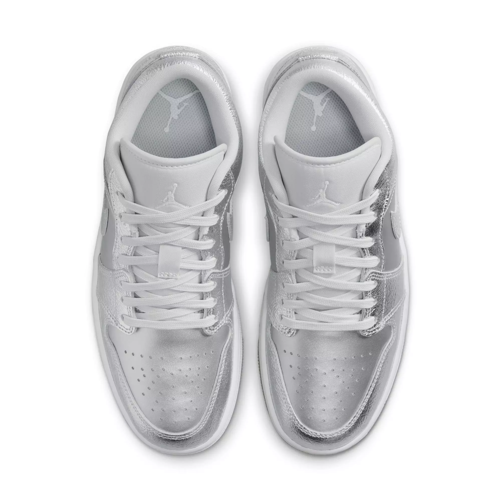 Jordan 1 Low "Metallic Silver/Photon Dust/Wolf Grey" Women's Shoe - WHITE/SILVER