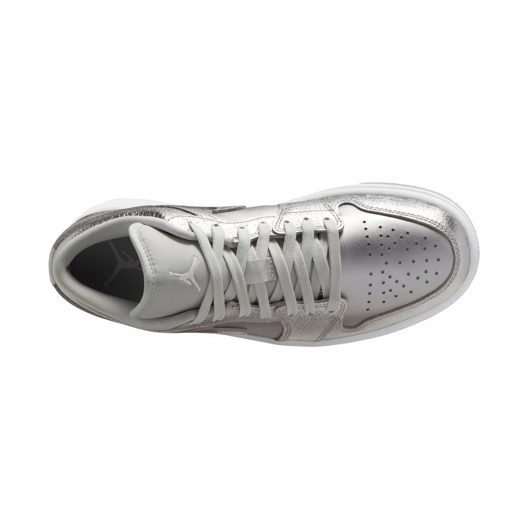 Jordan 1 Low "Metallic Silver/Photon Dust/Wolf Grey" Women's Shoe - WHITE/SILVER